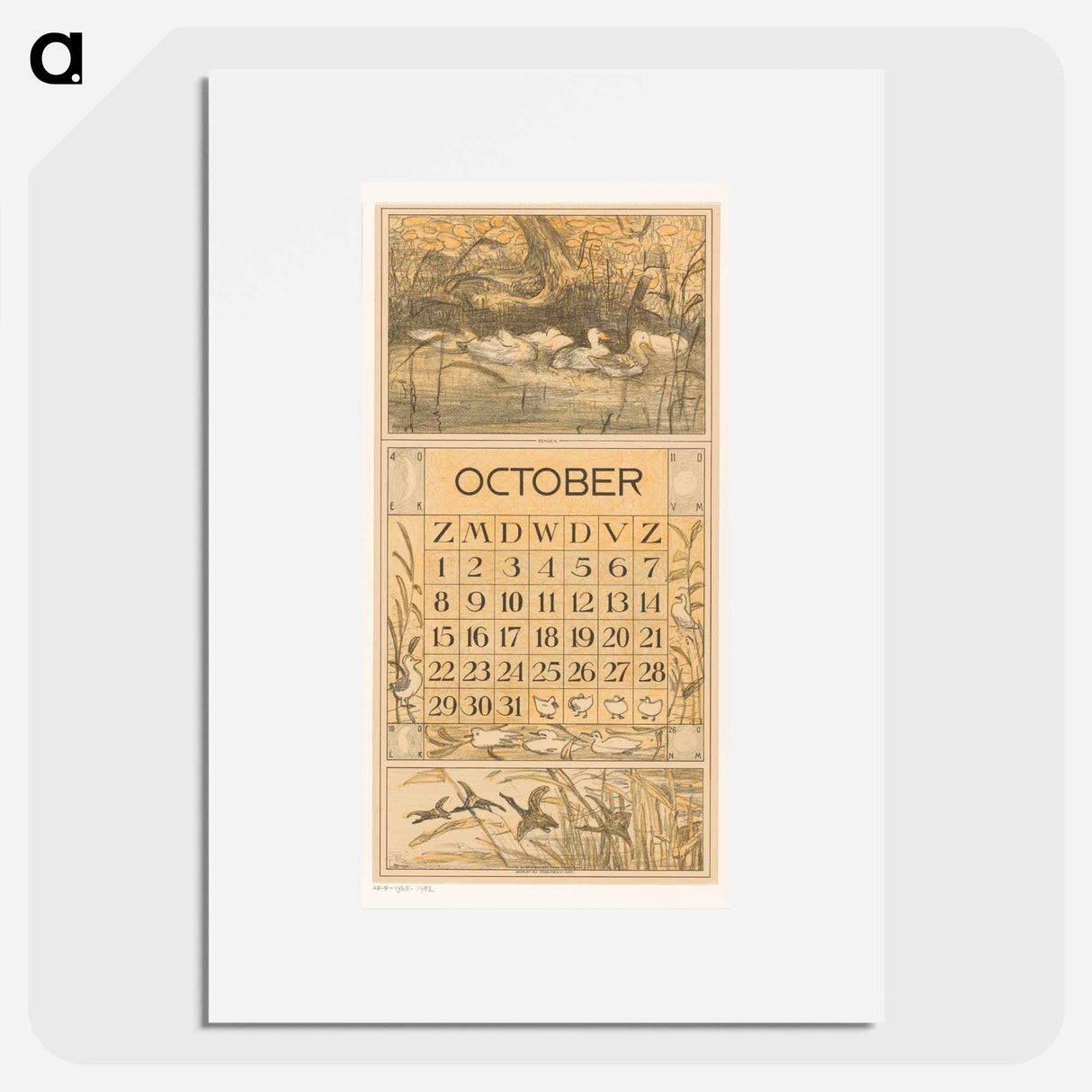 Calendar for October - Theo van Hoytema Poster.