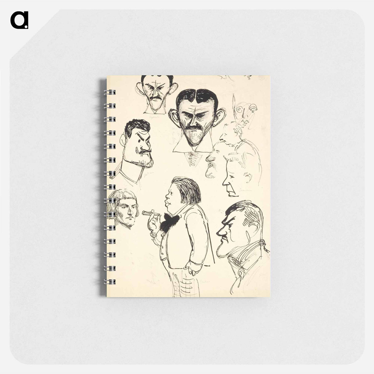 Karikatyyrit taiteilija eric ehrströmistä, axel gallenista, louis sparresta, eliel saarisesta ym. - アルバート エーデルフェルト Memo.