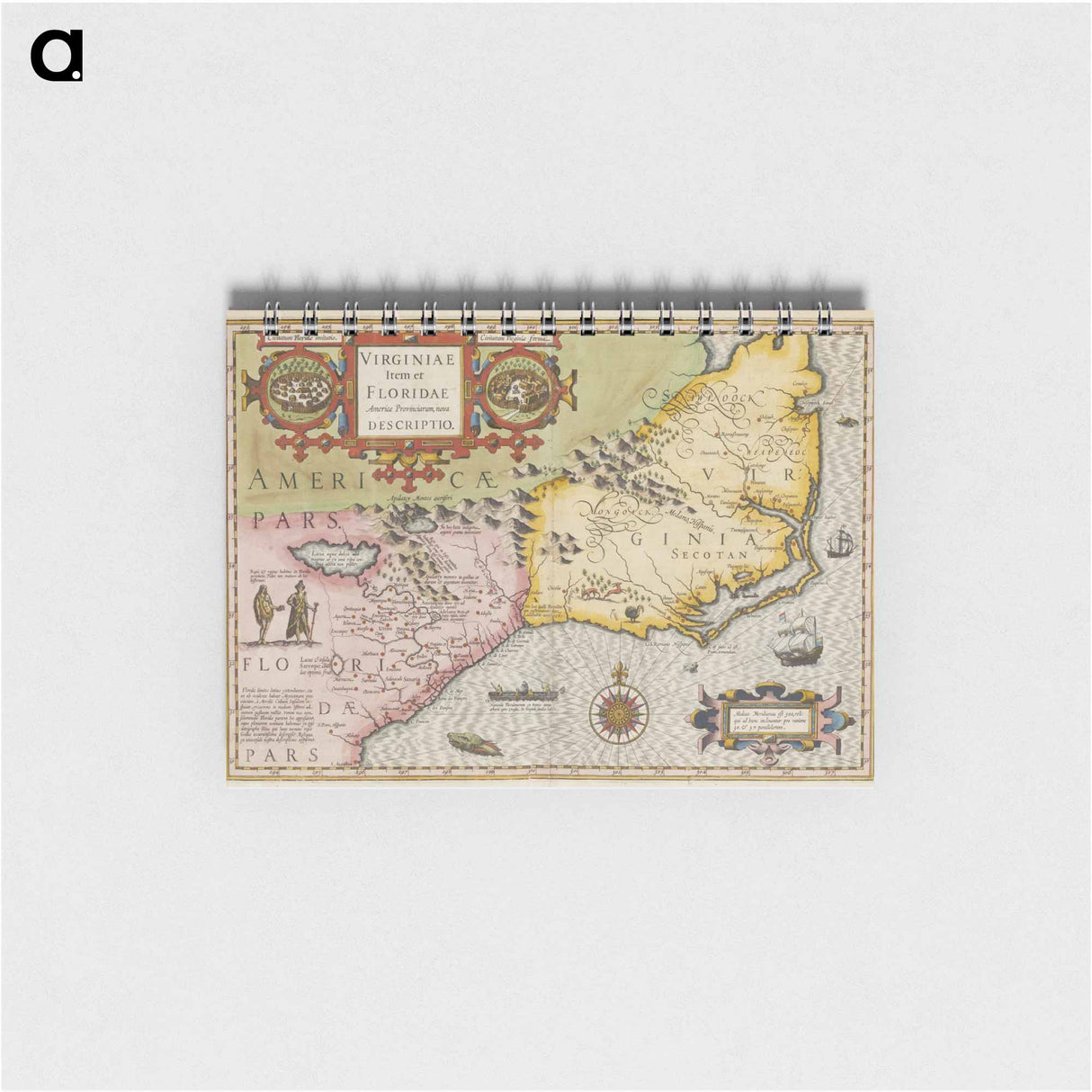 Virginia Item et Floridae - アンティーク地図 Memo.
