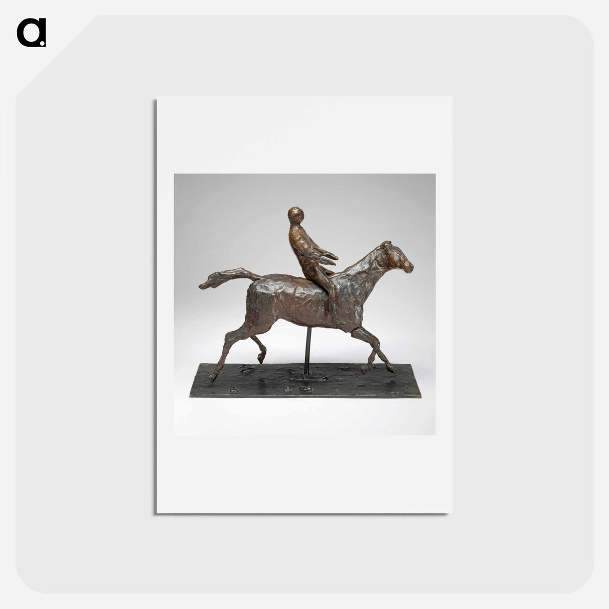 アートポストカード-Horse with Jockey; Horse Galloping, Turning Head to the Right, Feet Not Touching the Ground - エドガー ドガ Postcard.
