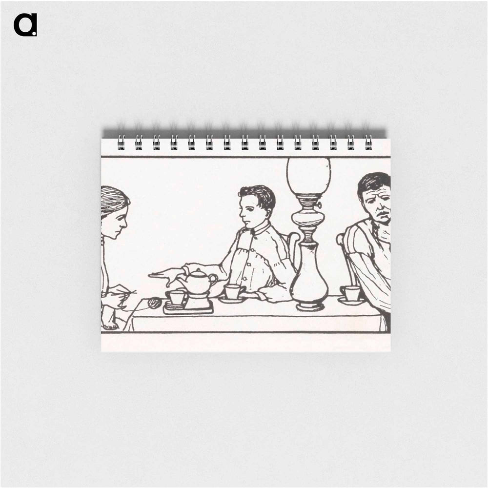 Three people in a dining room - ユリー デ フラーハ Memo.