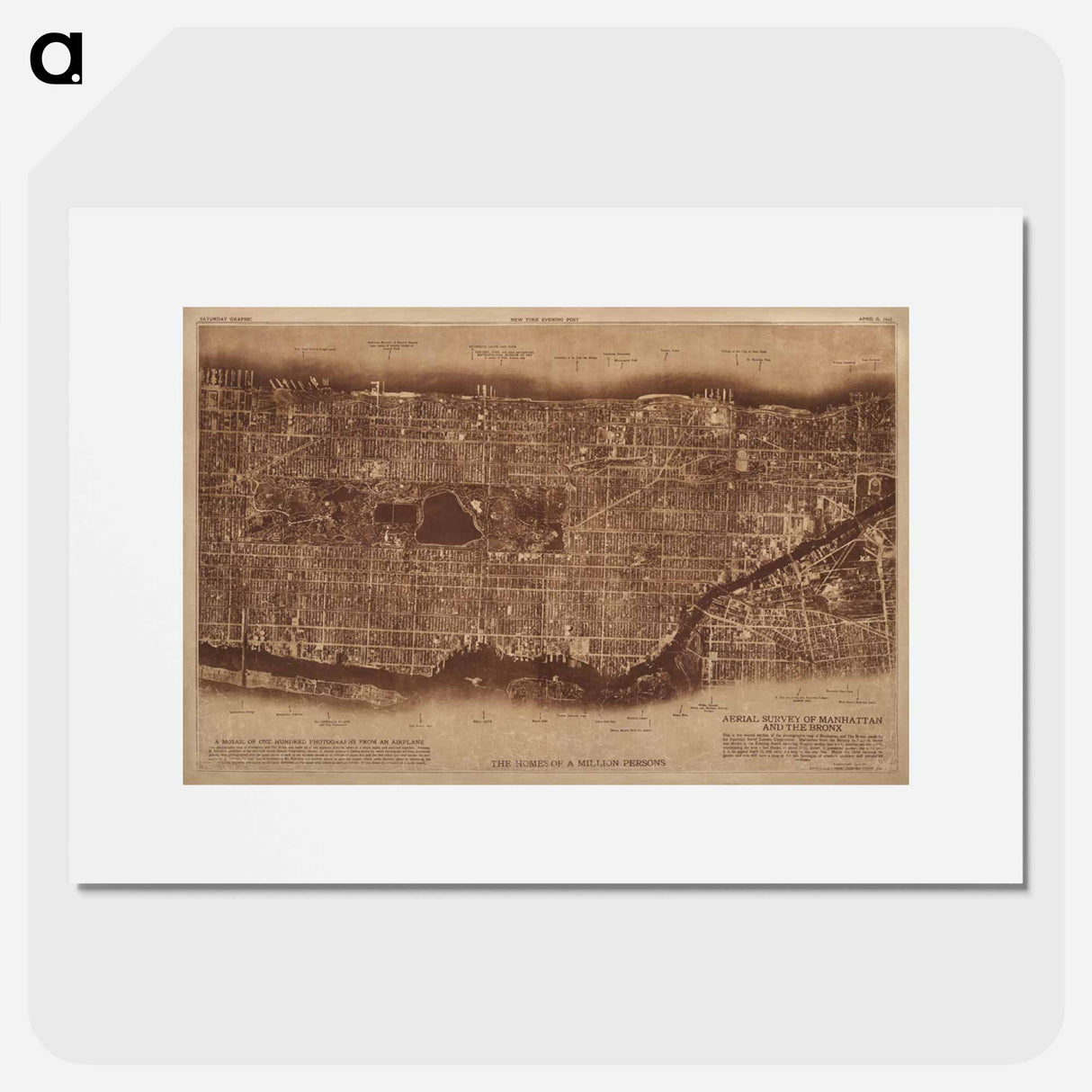 New York City - アンティーク地図 Poster.