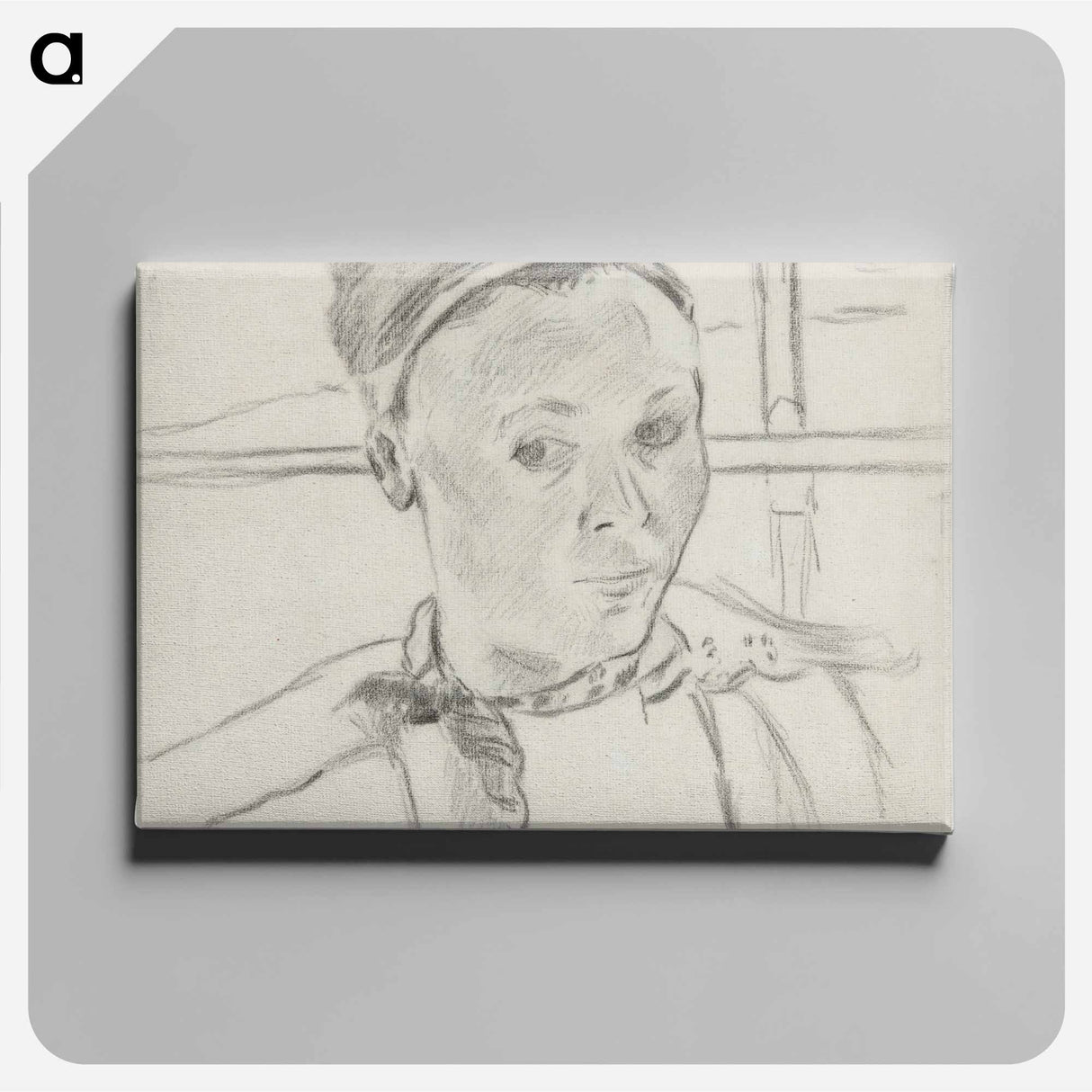 アートパネル-Bust of a Young Breton Woman - ポール ゴーギャン Canvas.