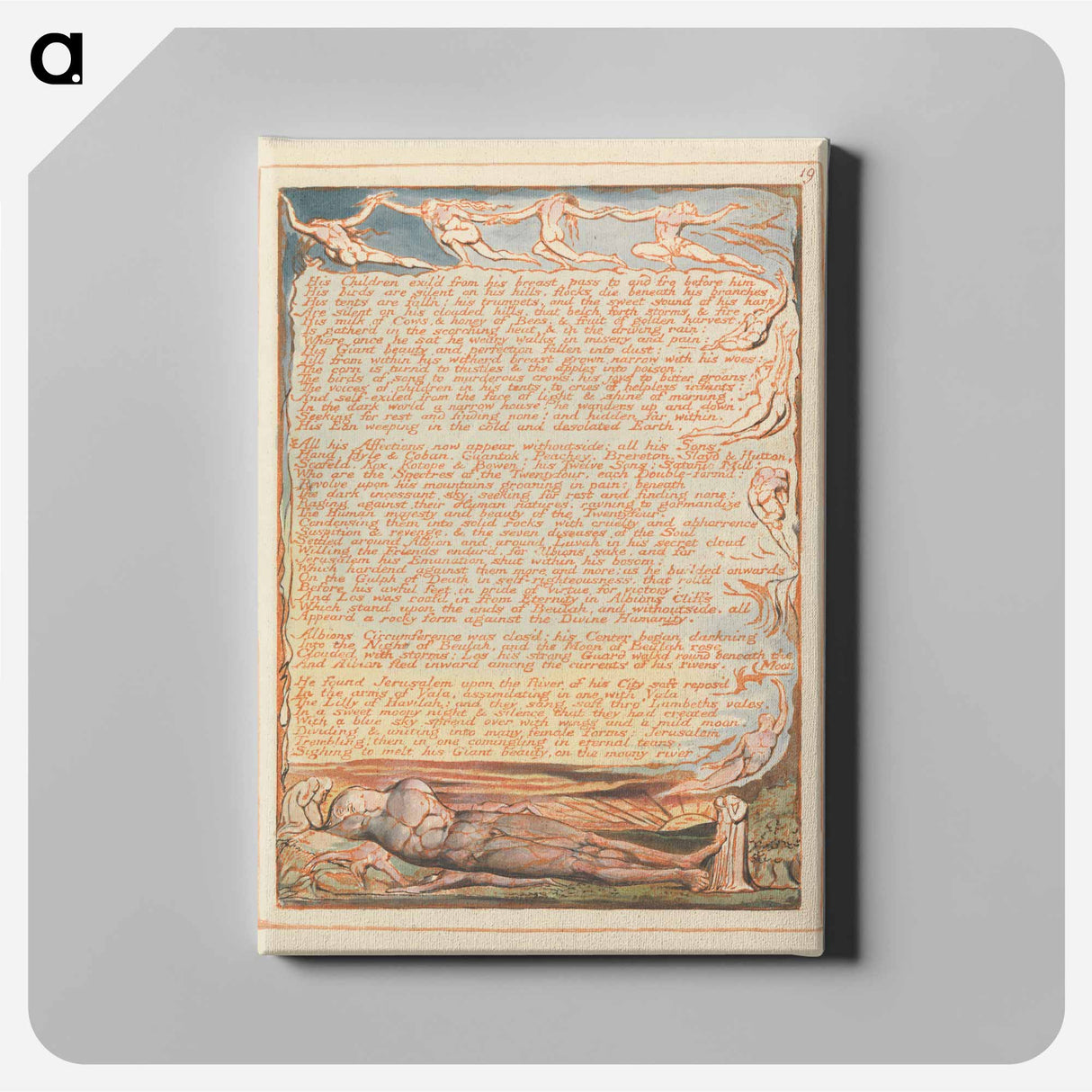 Jerusalem, Plate 19 - William Blake Canvas.