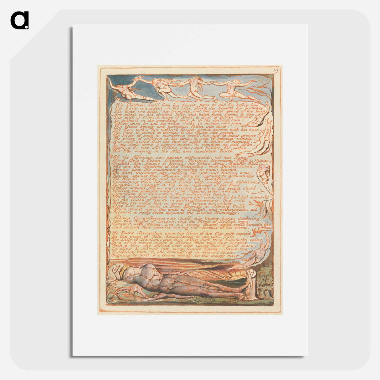 アートポスター-Jerusalem, Plate 19 - ウィリアム ブレイク Poster.