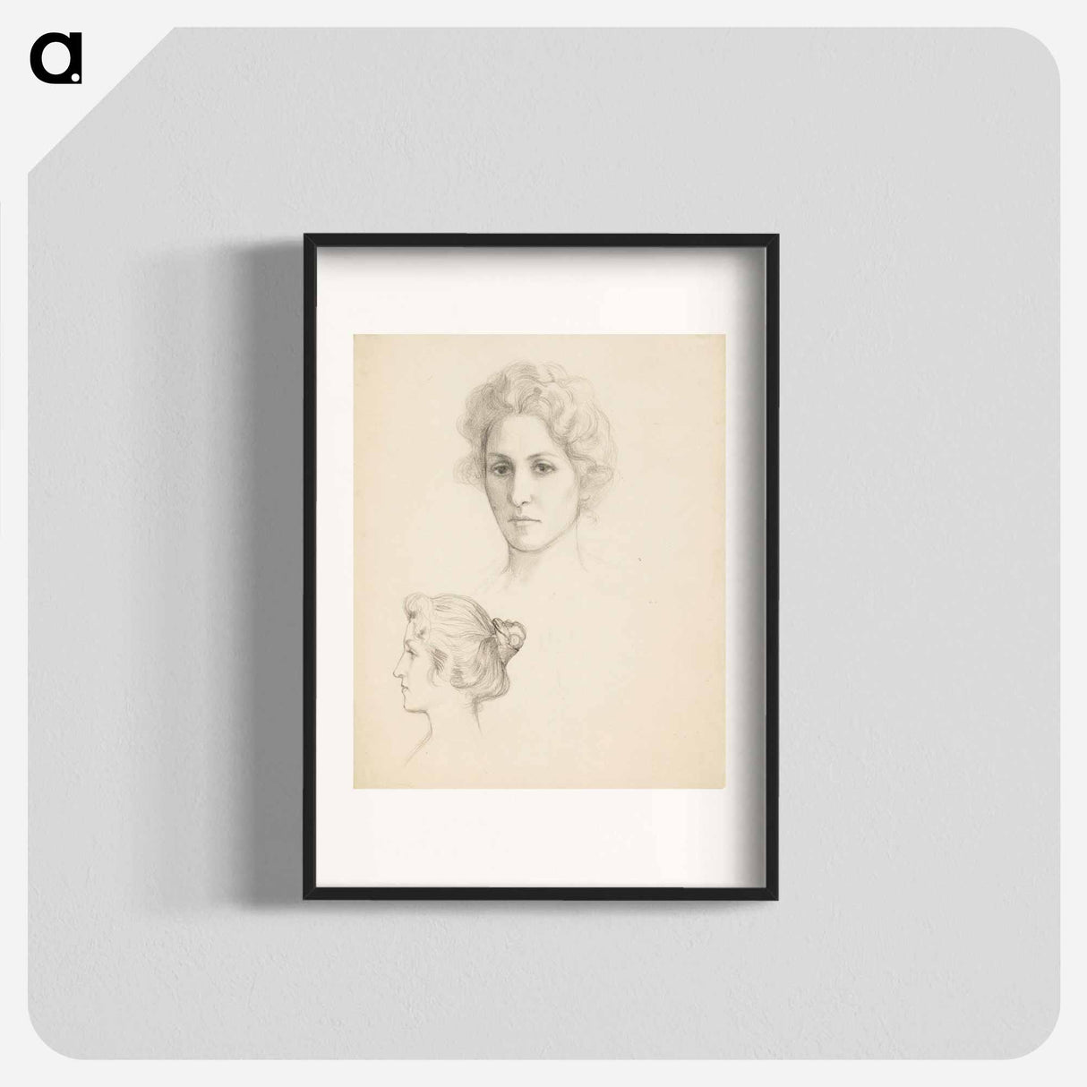 Kaksi naisenpäätä, profiilit - アルバート エーデルフェルト Poster.