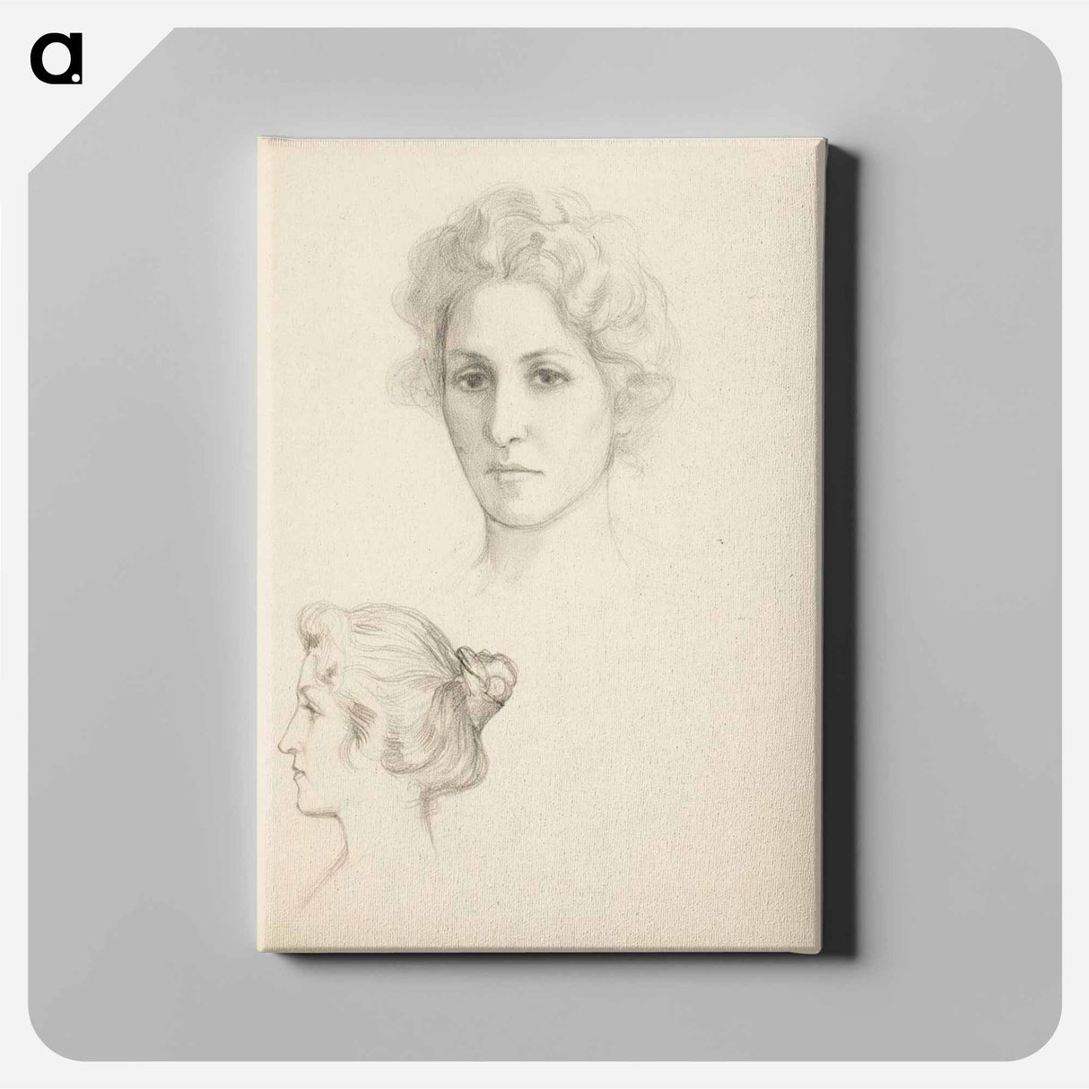 Kaksi naisenpäätä, profiilit - アルバート エーデルフェルト Canvas.