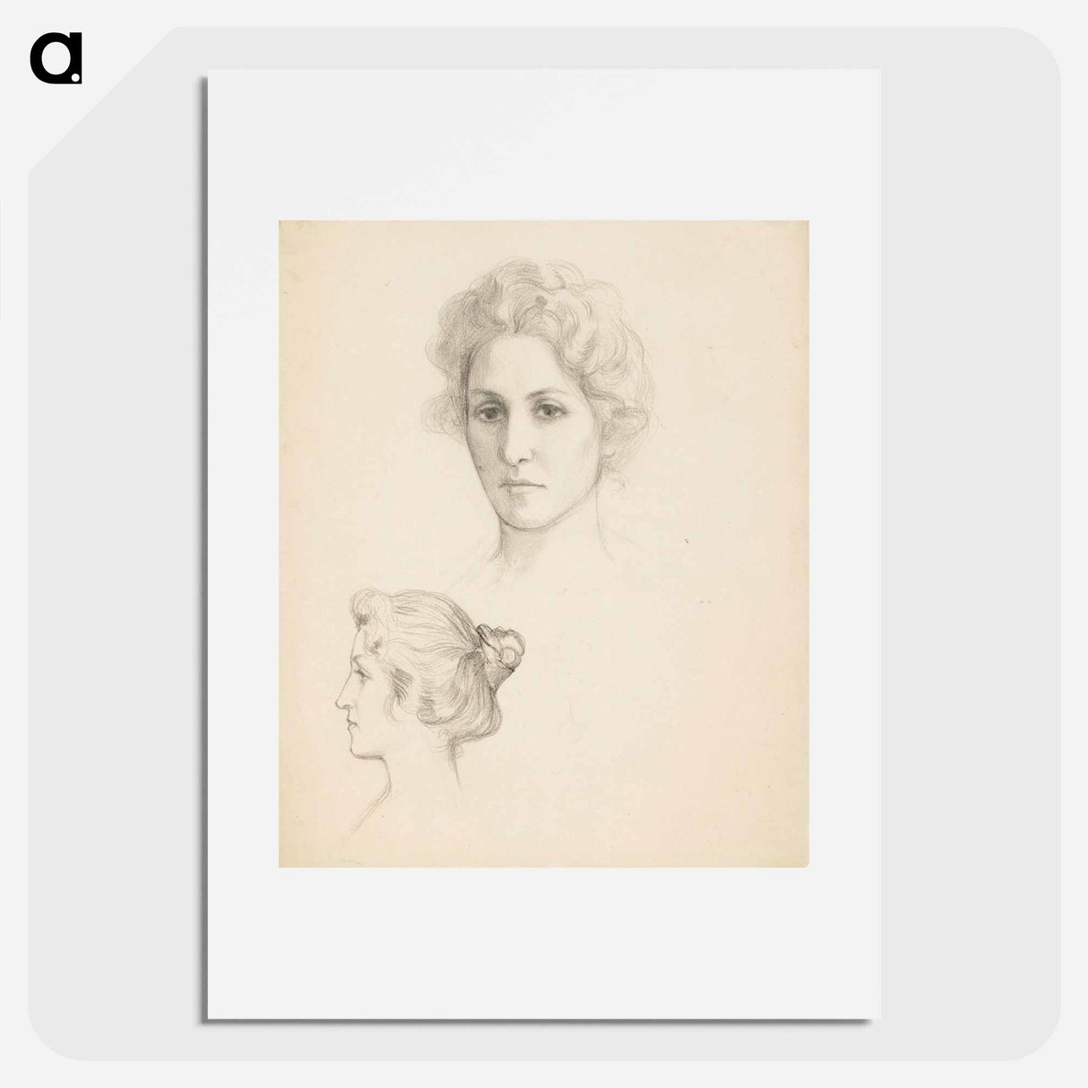 Kaksi naisenpäätä, profiilit - アルバート エーデルフェルト Poster.