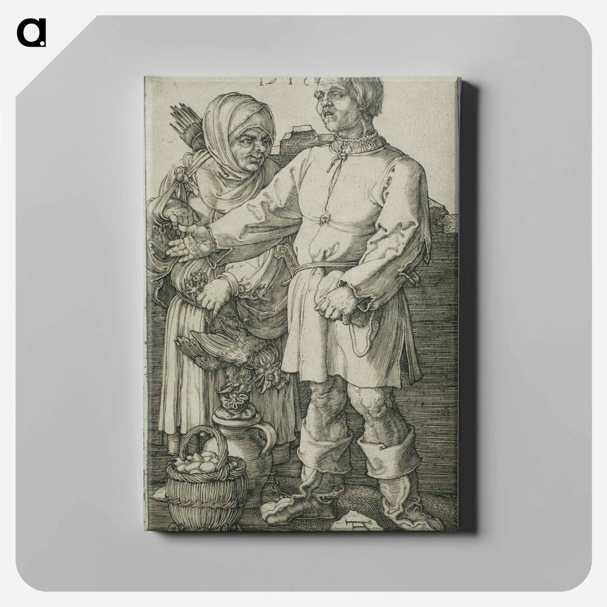 The Peasant and His Wife at Market - アルブレヒト デューラー Canvas.