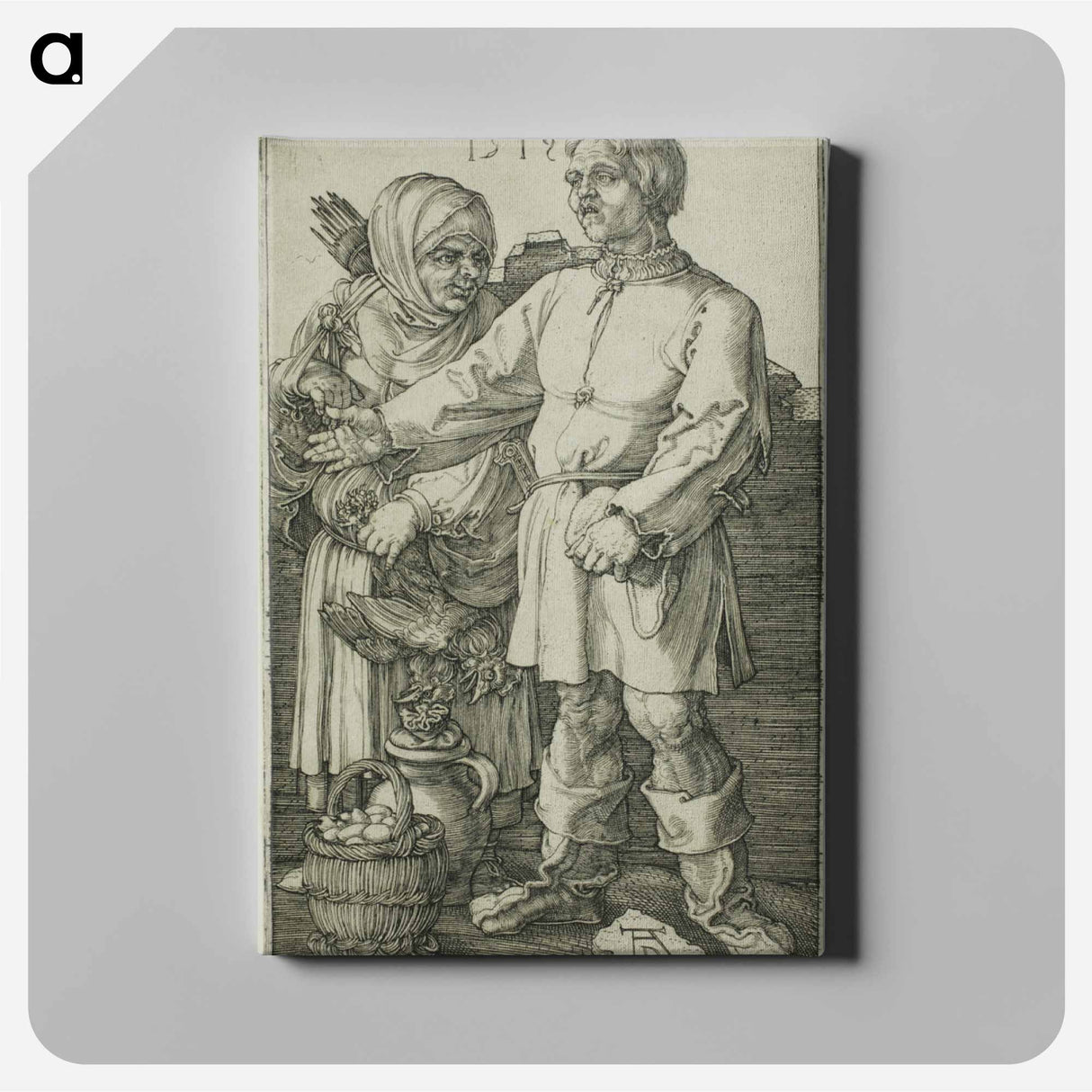 The Peasant and His Wife at Market - アルブレヒト デューラー Canvas.