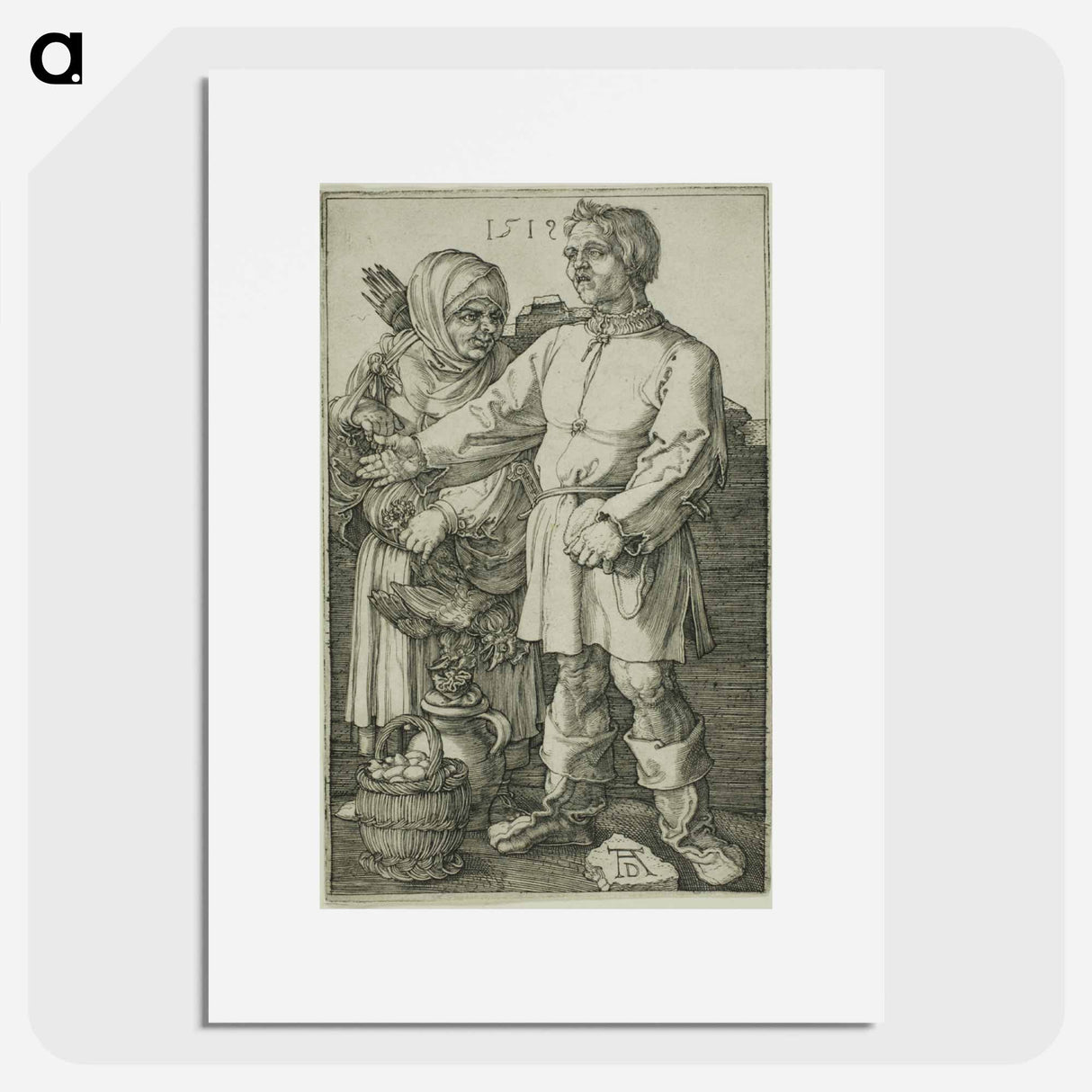 The Peasant and His Wife at Market - アルブレヒト デューラー Poster.