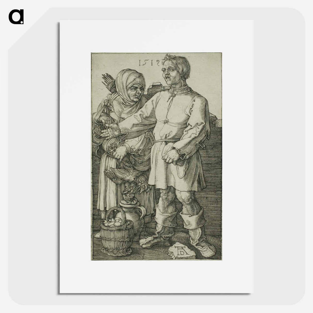 The Peasant and His Wife at Market - アルブレヒト デューラー Poster.