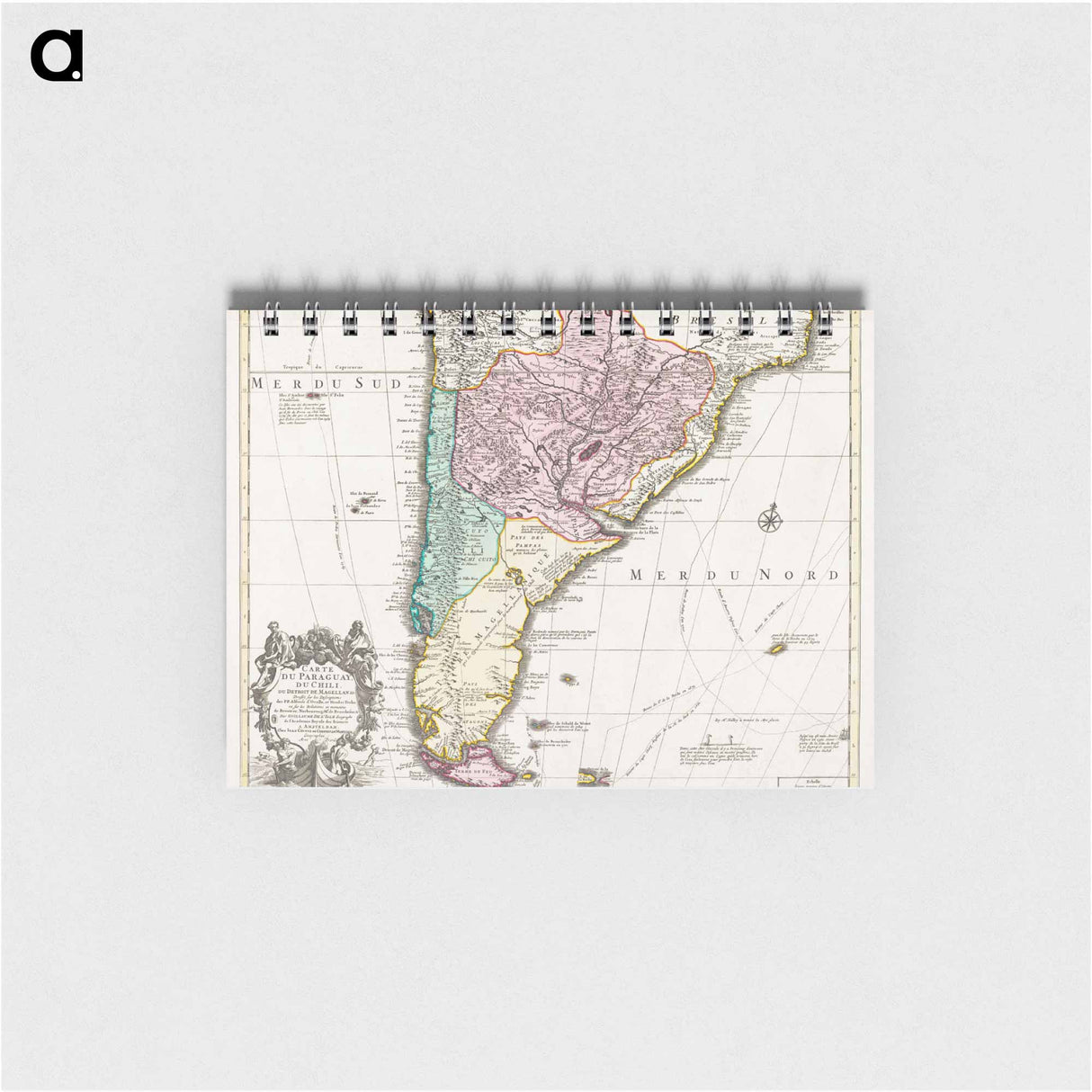 Kaart van het zuidelijke deel van Zuid-Amerika - アンティーク地図 Memo.