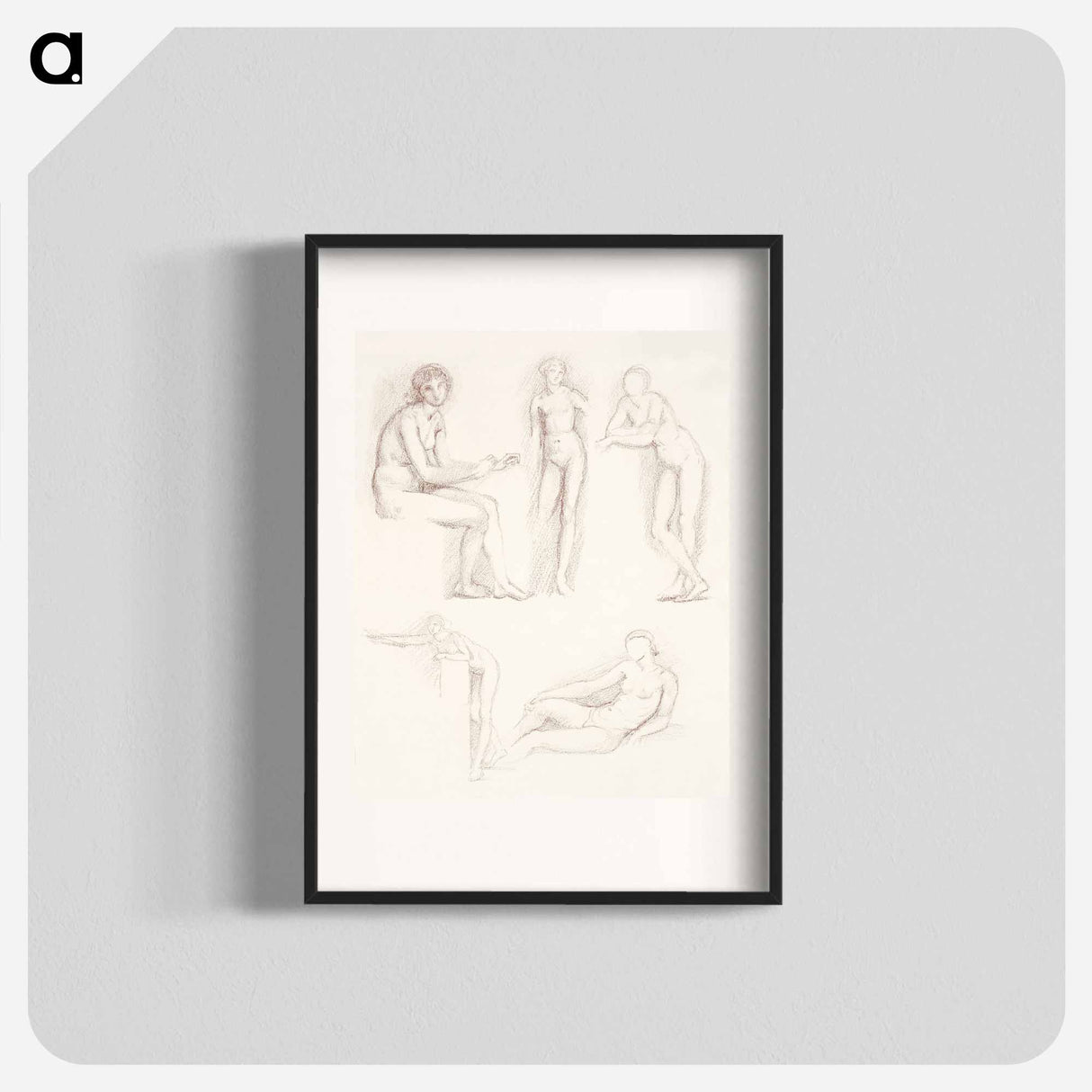 Female Nude: Five Studies - エドワード バーン ジョーンズ Poster.