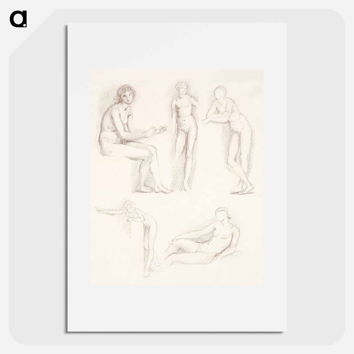 Female Nude: Five Studies - エドワード バーン ジョーンズ Poster.