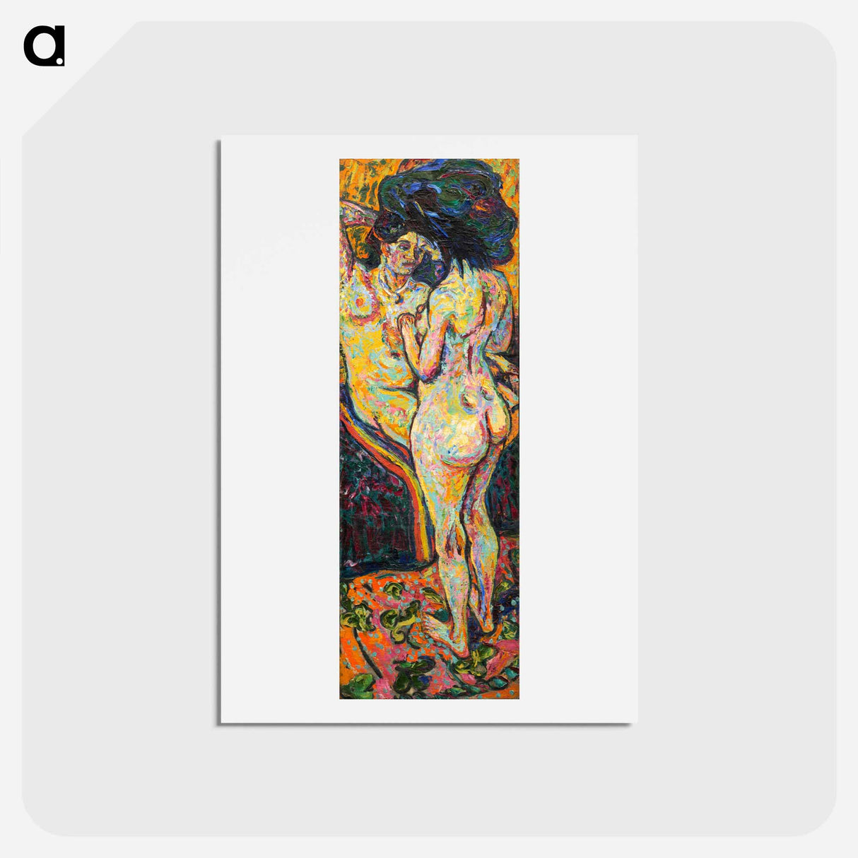 アートポストカード-Two Nudes, obverse - エルンスト ルートヴィヒ キルヒナー Postcard.