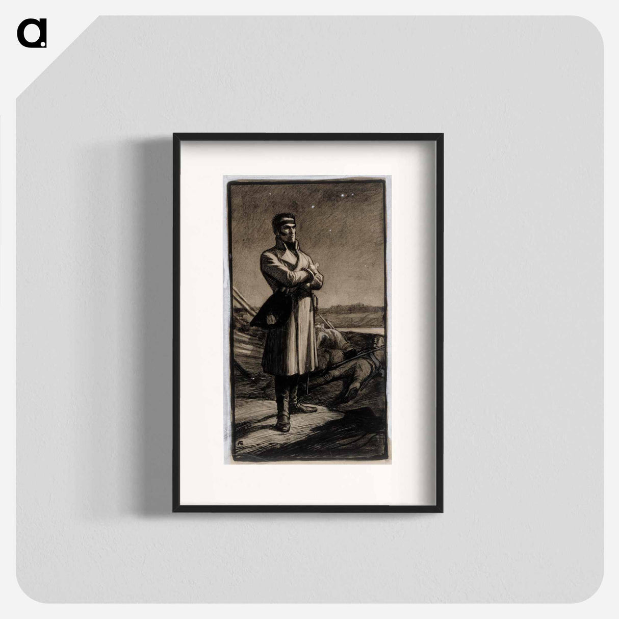 Döbeln on the battlefield at night - アルバート エーデルフェルト Poster.