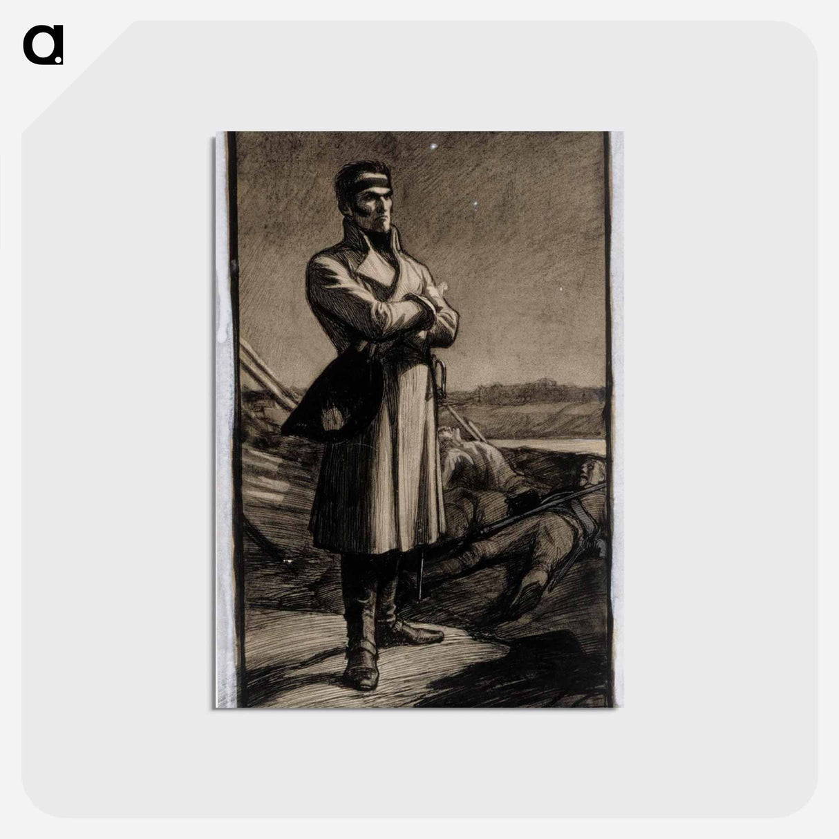 Döbeln on the battlefield at night - アルバート エーデルフェルト Postcard.