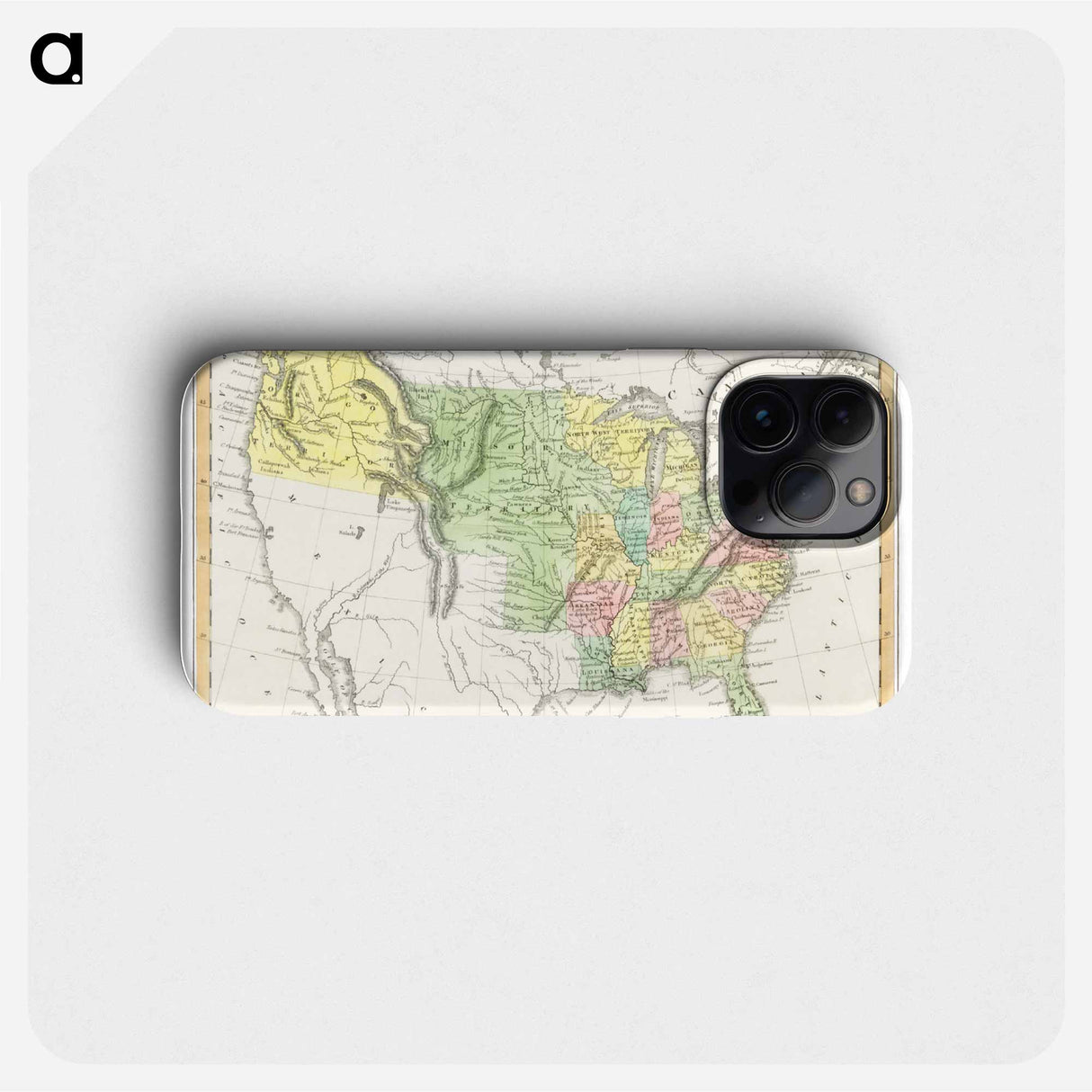 A Moral and Political Sketch of the United States of North America with a note on Negro Slavery - アンティーク地図 Phone Case.
