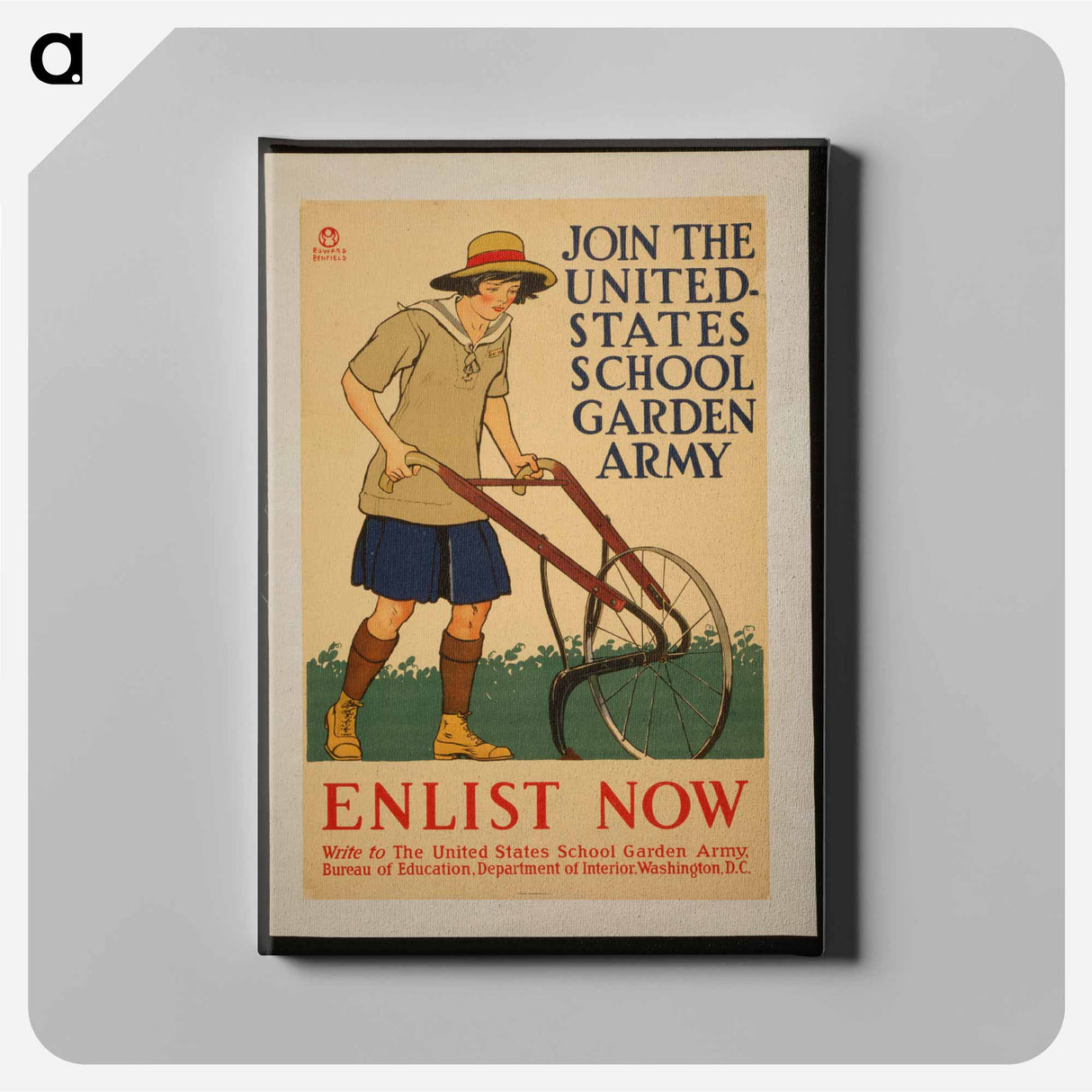 アートパネル-Join the United States school garden army–Enlist now - エドワード ペンフィールド Canvas.