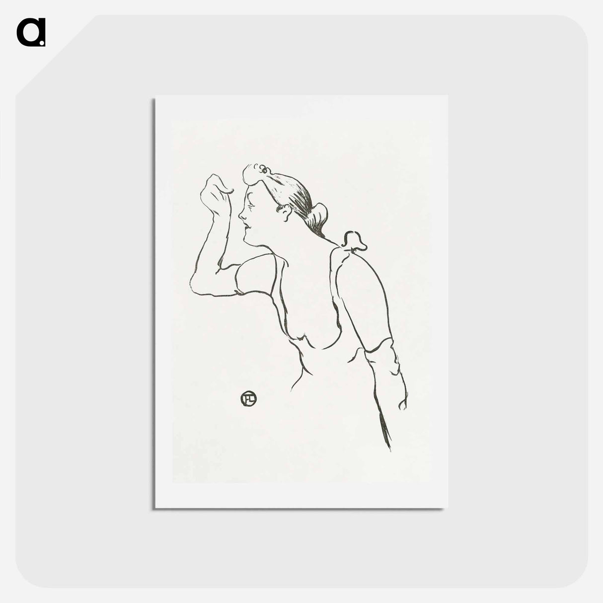 アートポストカード-Portret van zangeres Paula Brebion - アンリ ド トゥールーズ ロートレック Postcard.