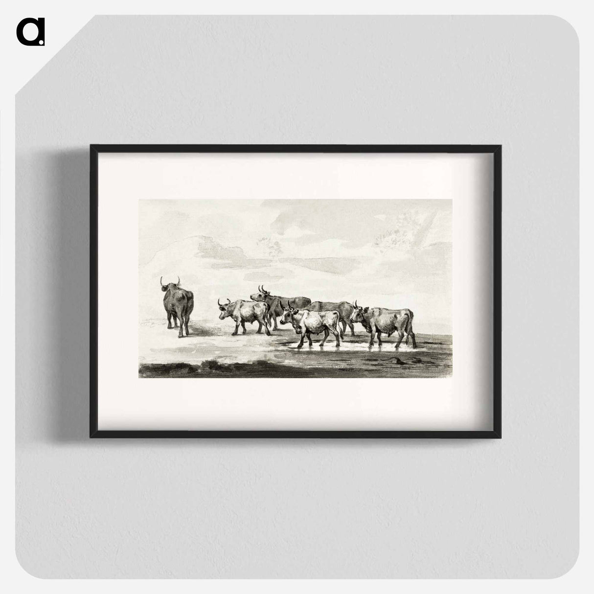 Group of six bulls - ジャン ベルナール Poster.