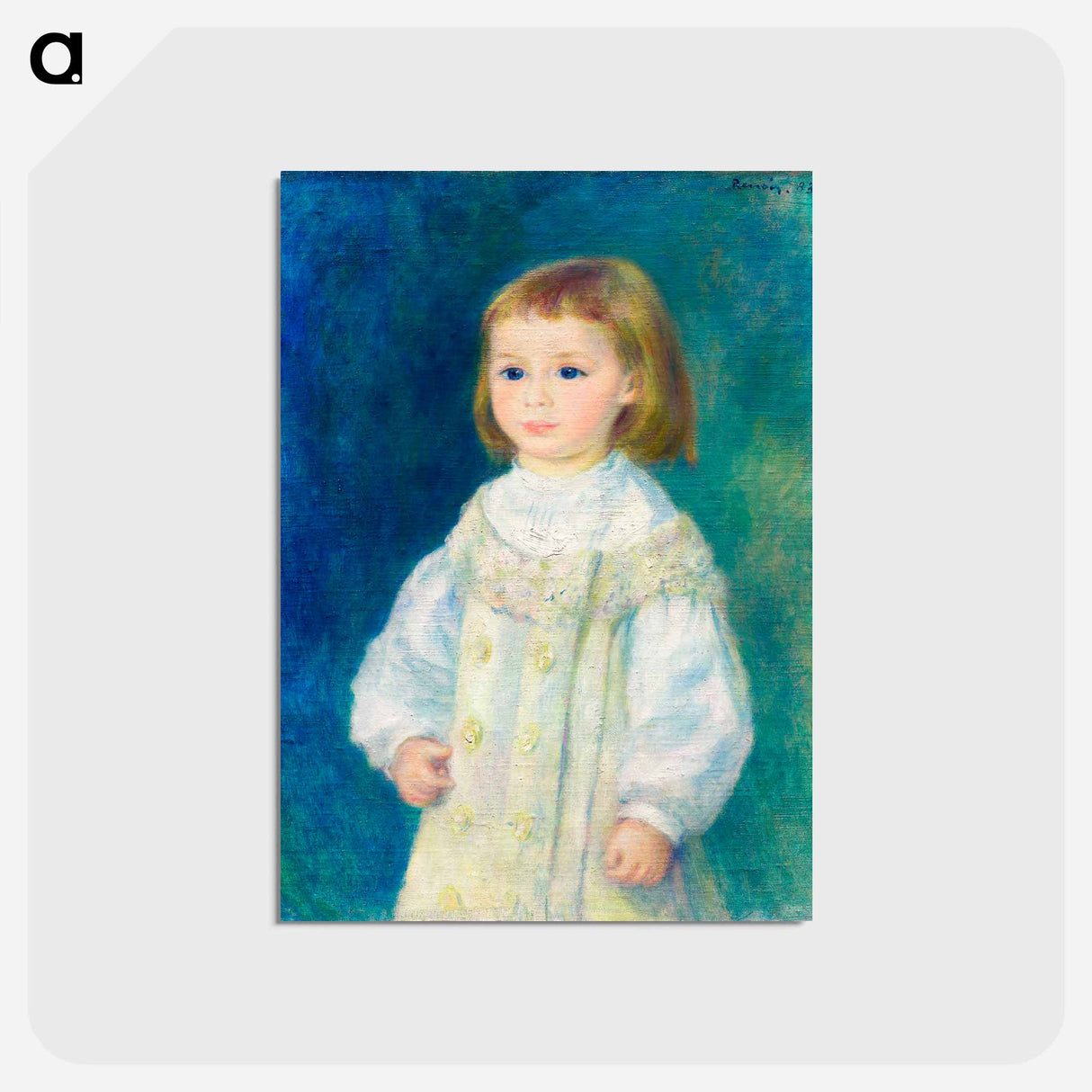 アートポストカード-Lucie Berard (Child in White) - ピエール オーギュスト ルノワール Postcard.