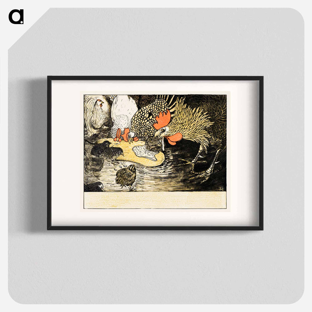 Hanen en kuikens - Theo van Hoytema Poster.