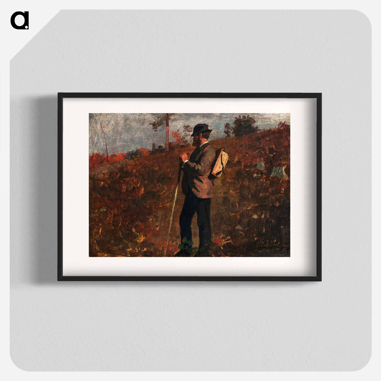 Man with a Knapsack - ウィンスロー ホーマー Poster.
