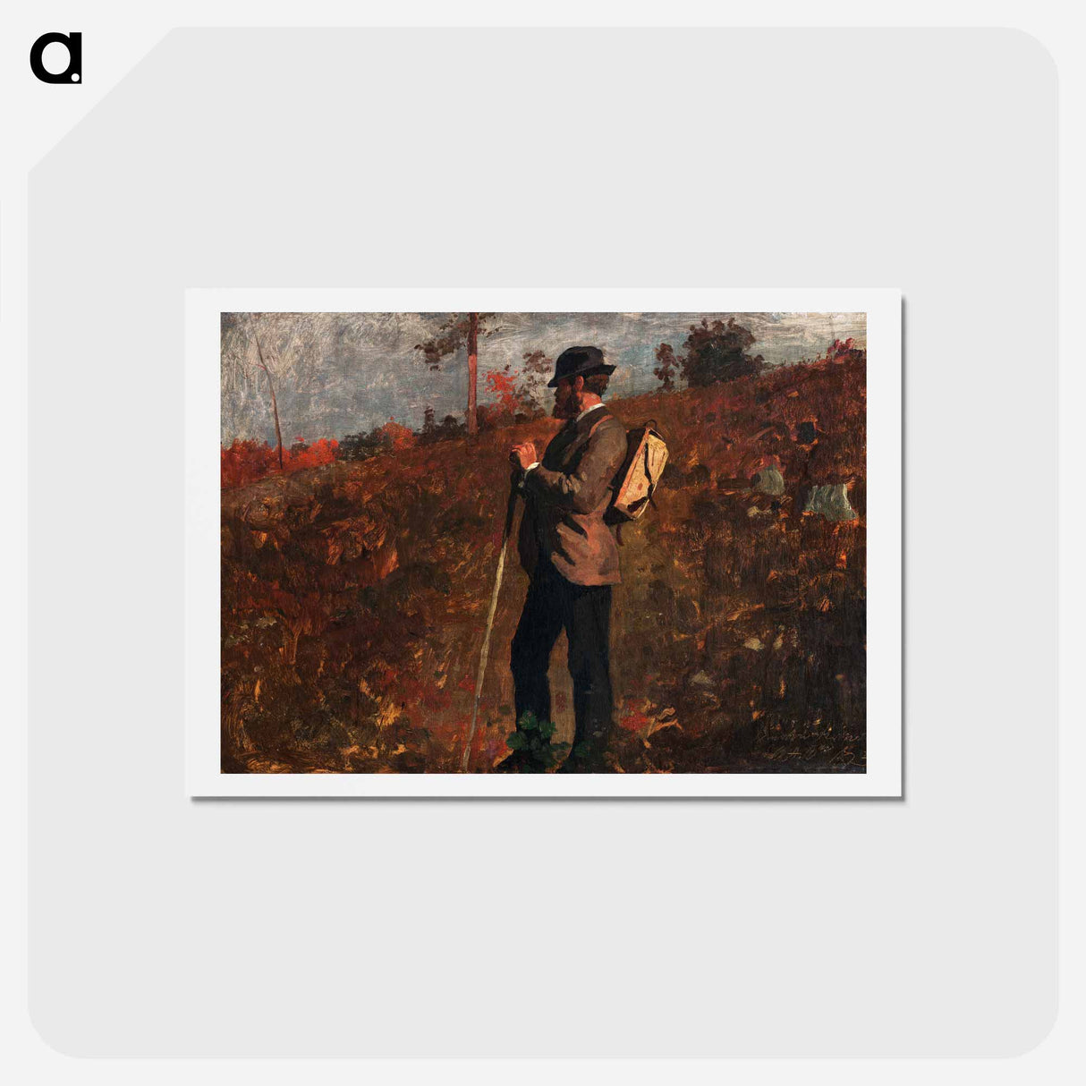 アートポストカード-Man with a Knapsack - ウィンスロー ホーマー Postcard.