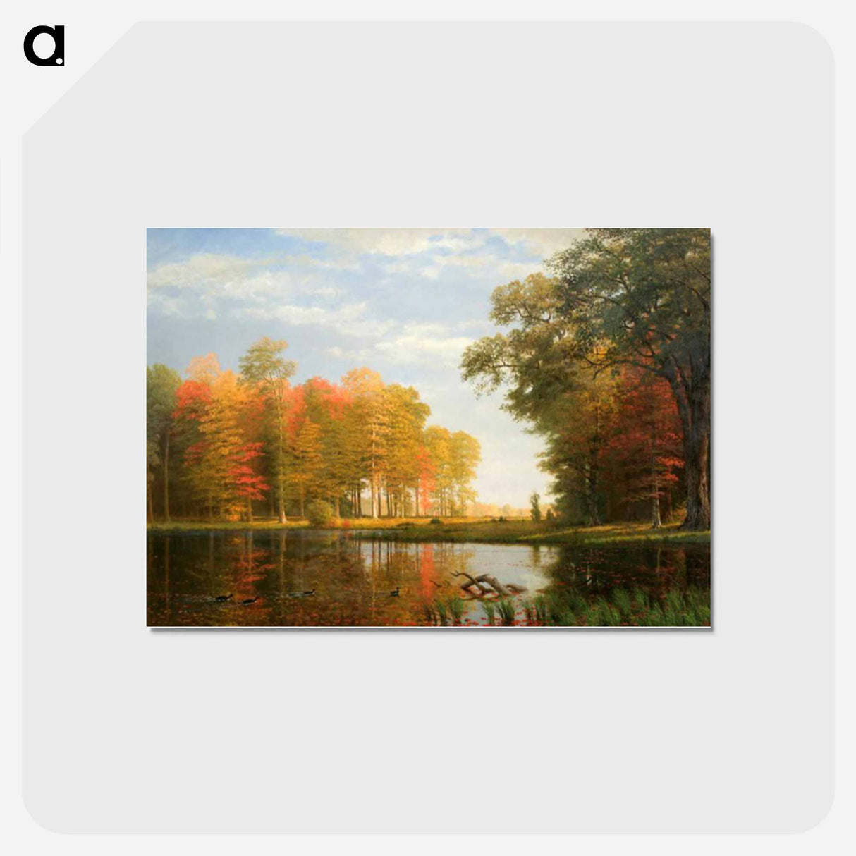 アートポストカード-Autumn Woods - アルバート ビアスタット Postcard.
