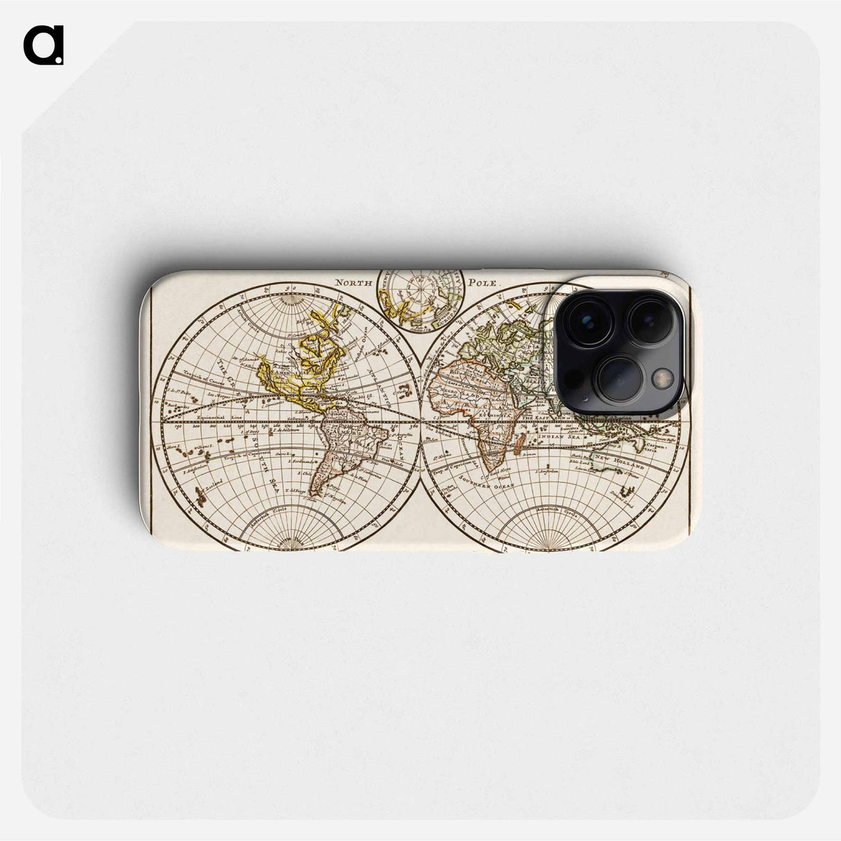 A new map of the world according to the new observations - アンティーク地図 Phone Case.