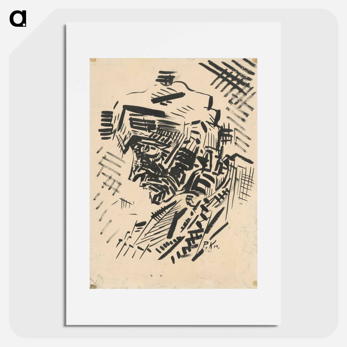 Head of a man in a fur-cap - アーノルド ピーター ワイズ クビンチャン Poster.