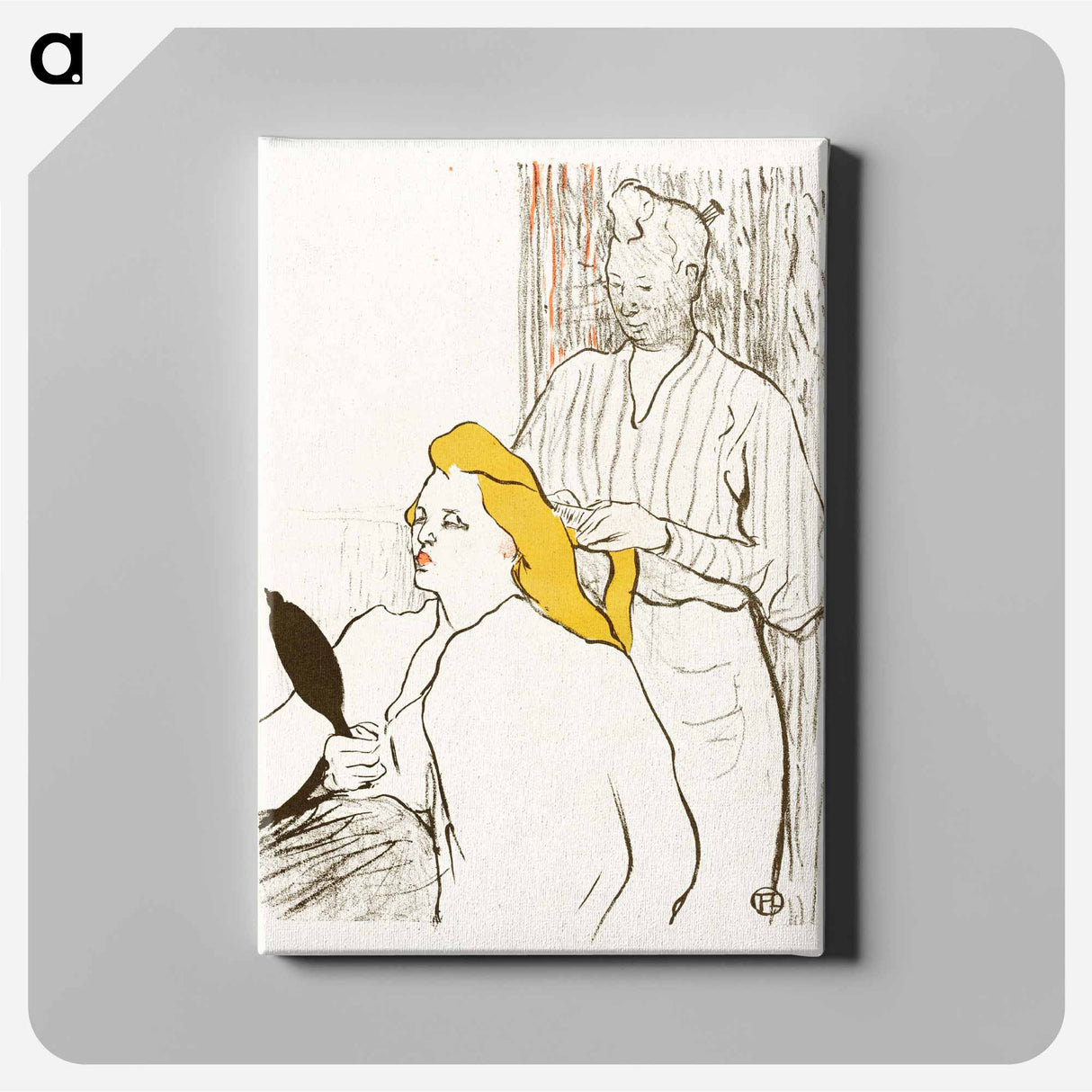 アートパネル-The Hairdresser - アンリ ド トゥールーズ ロートレック Canvas.