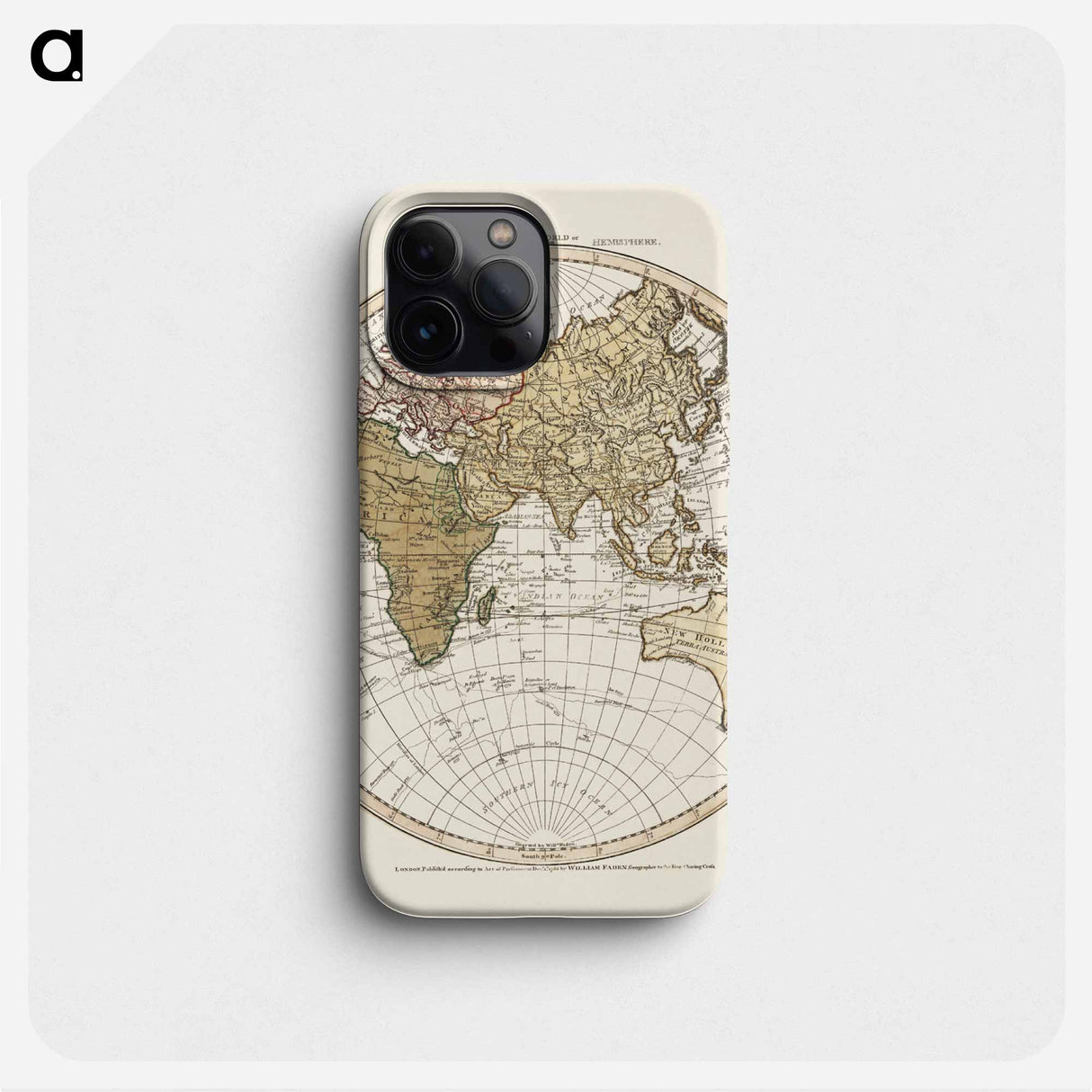Western New World or Hemisphere. Eastern Old World or Hemisphere - アンティーク地図 Phone Case.