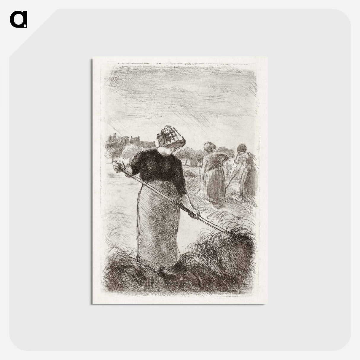 アートポストカード-Women Tossing the Hay - カミーユ ピサロ Postcard.