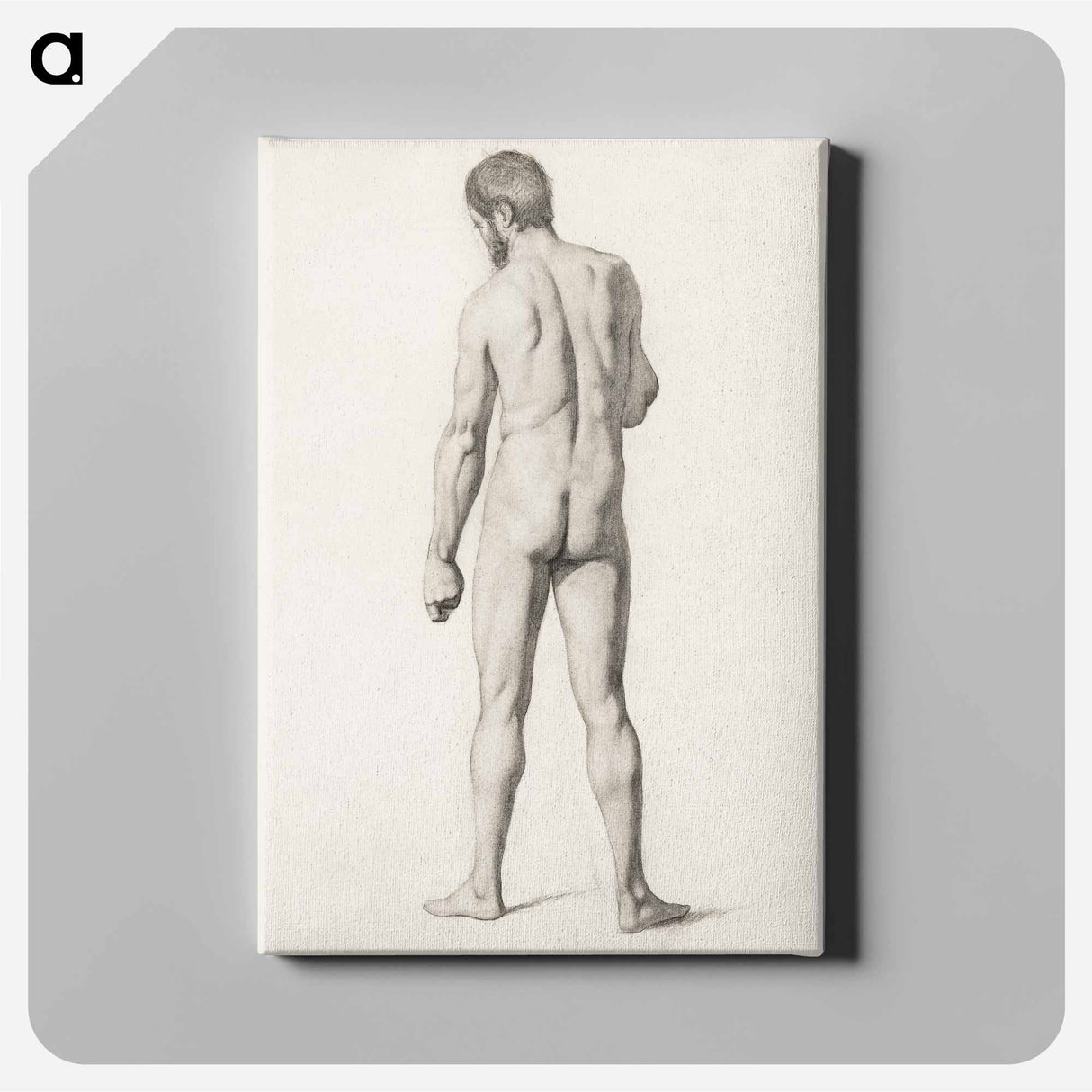 アートパネル-Academic Nude, Seen from the Back - ポール セザンヌ Canvas.