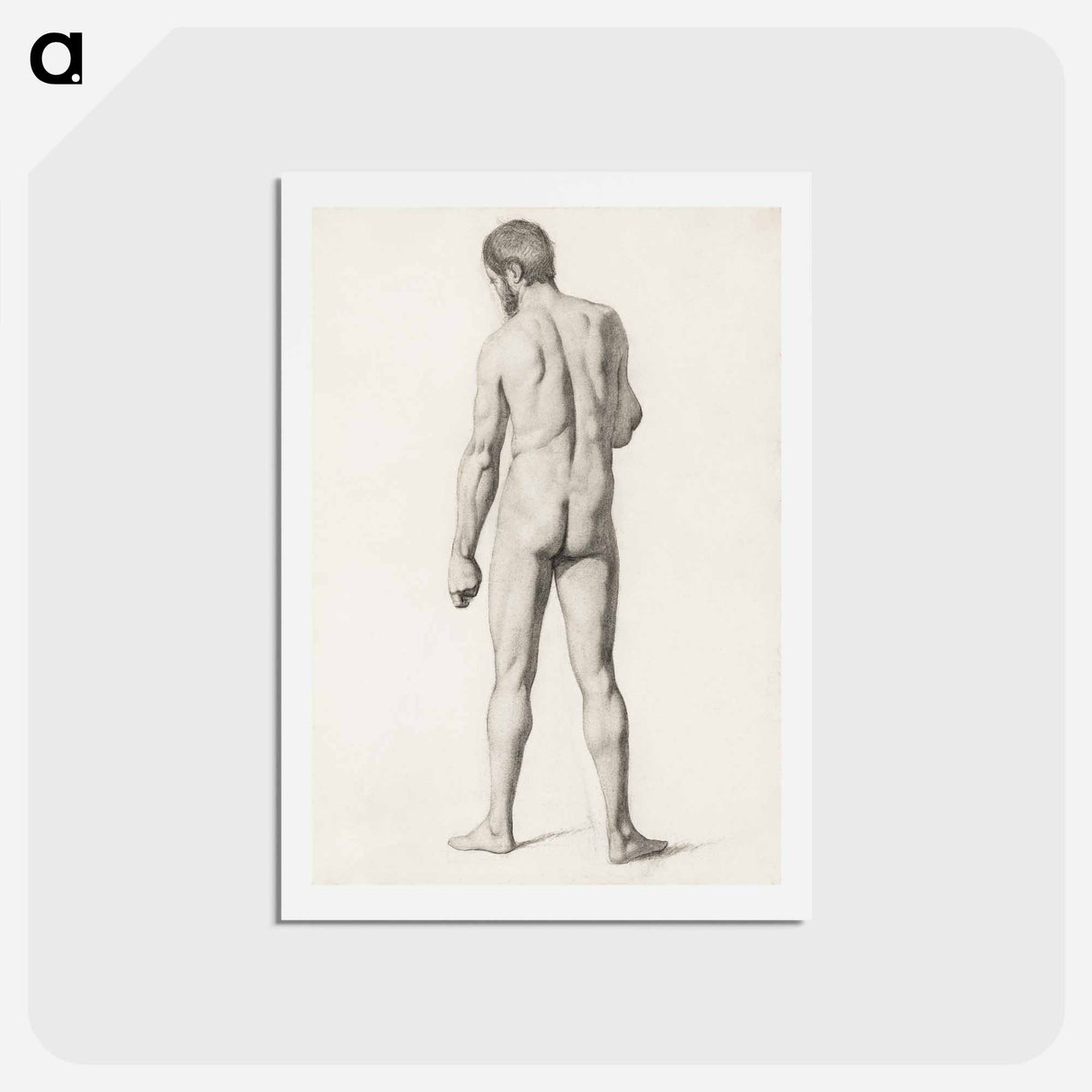 アートポストカード-Academic Nude, Seen from the Back - ポール セザンヌ Postcard.
