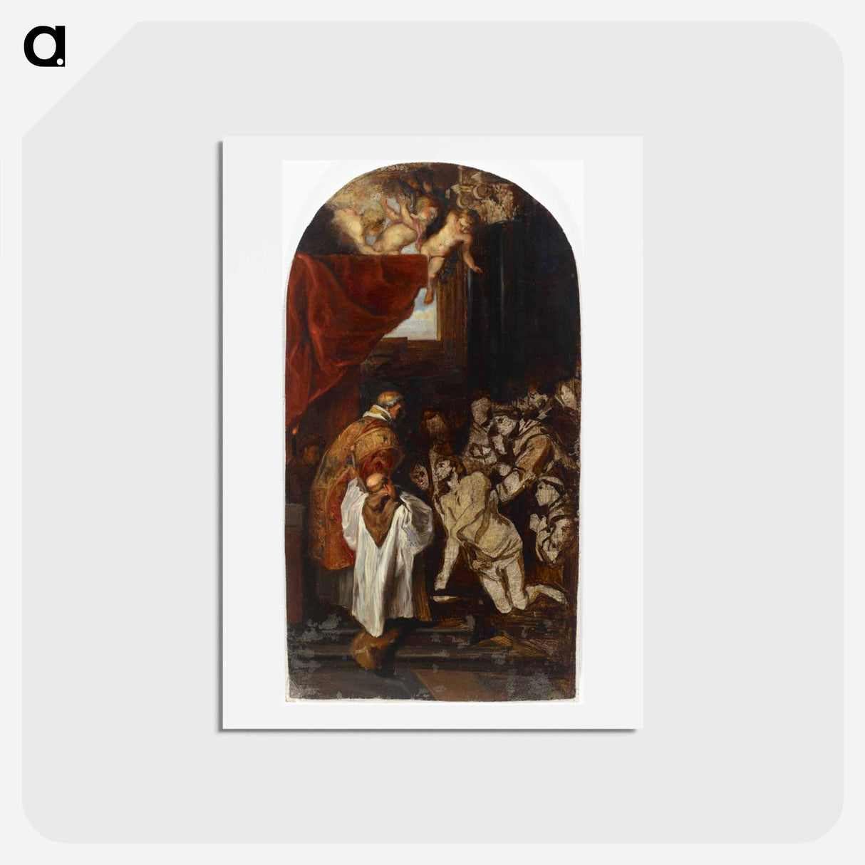 The last holy communion of st francis of assisi - アルバート エーデルフェルト Postcard.