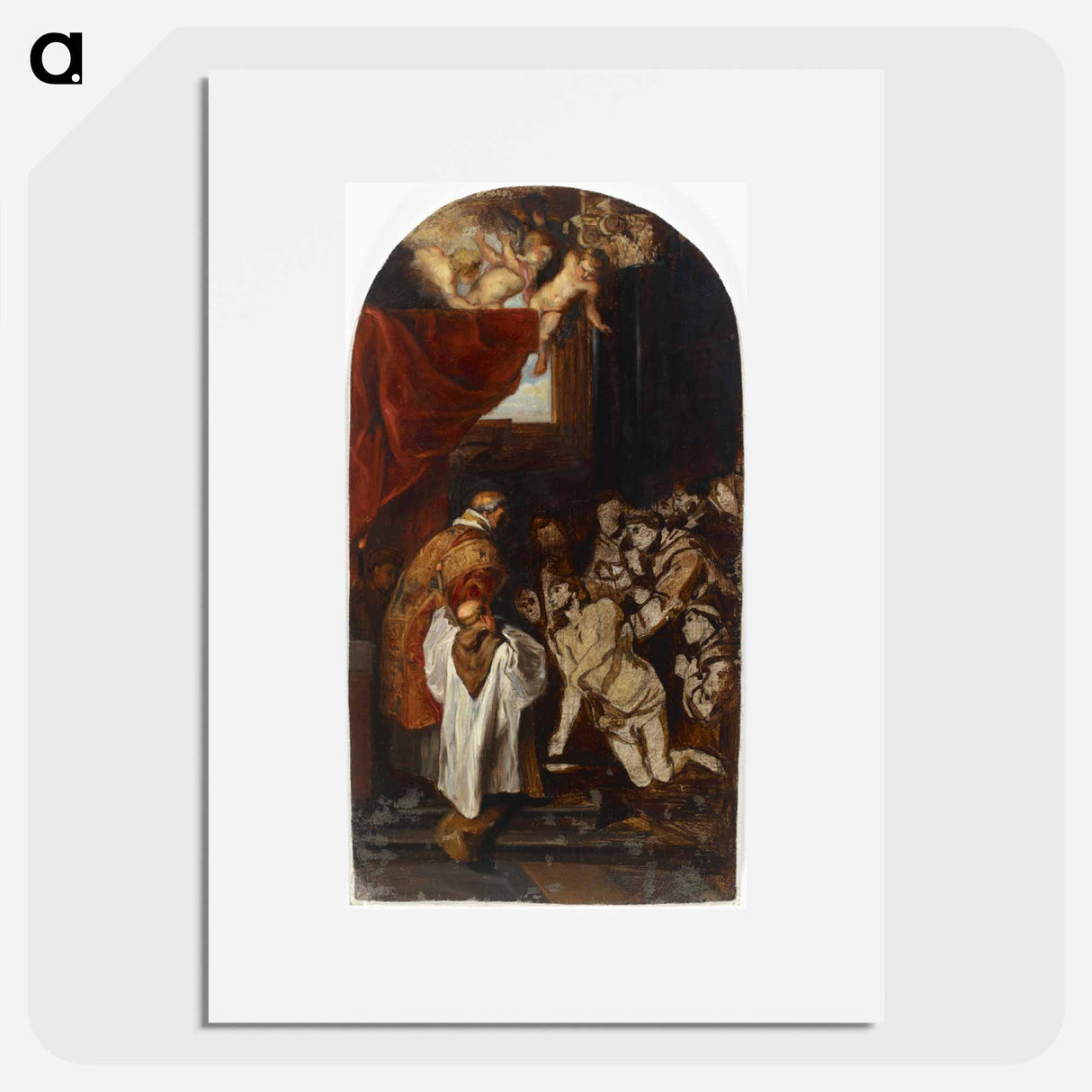 The last holy communion of st francis of assisi - アルバート エーデルフェルト Poster.