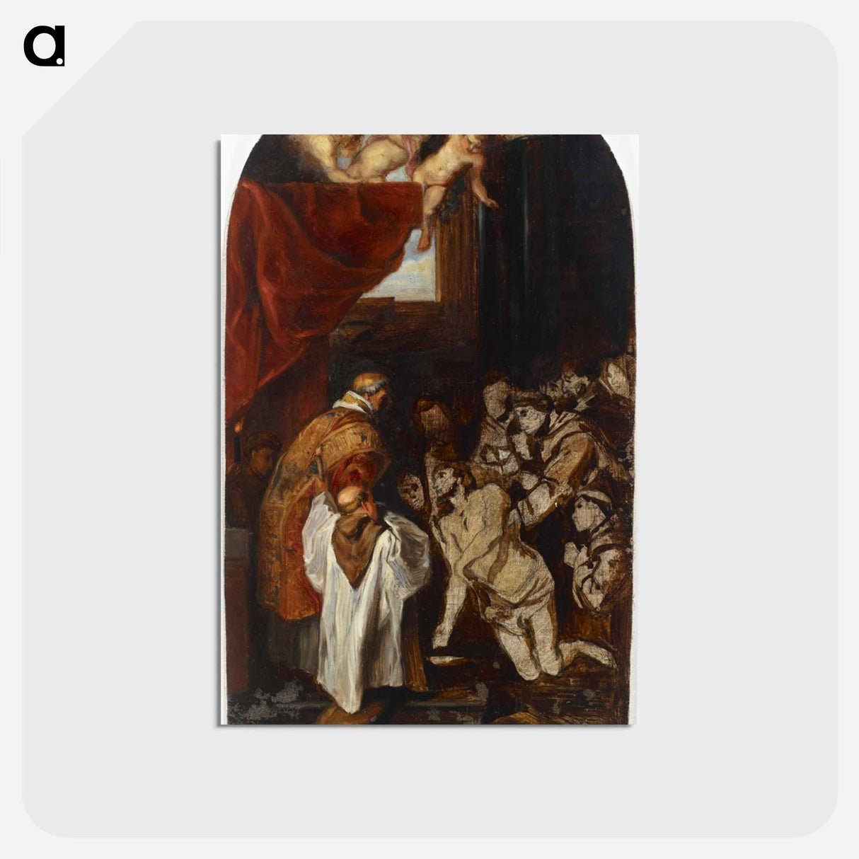 The last holy communion of st francis of assisi - アルバート エーデルフェルト Postcard.