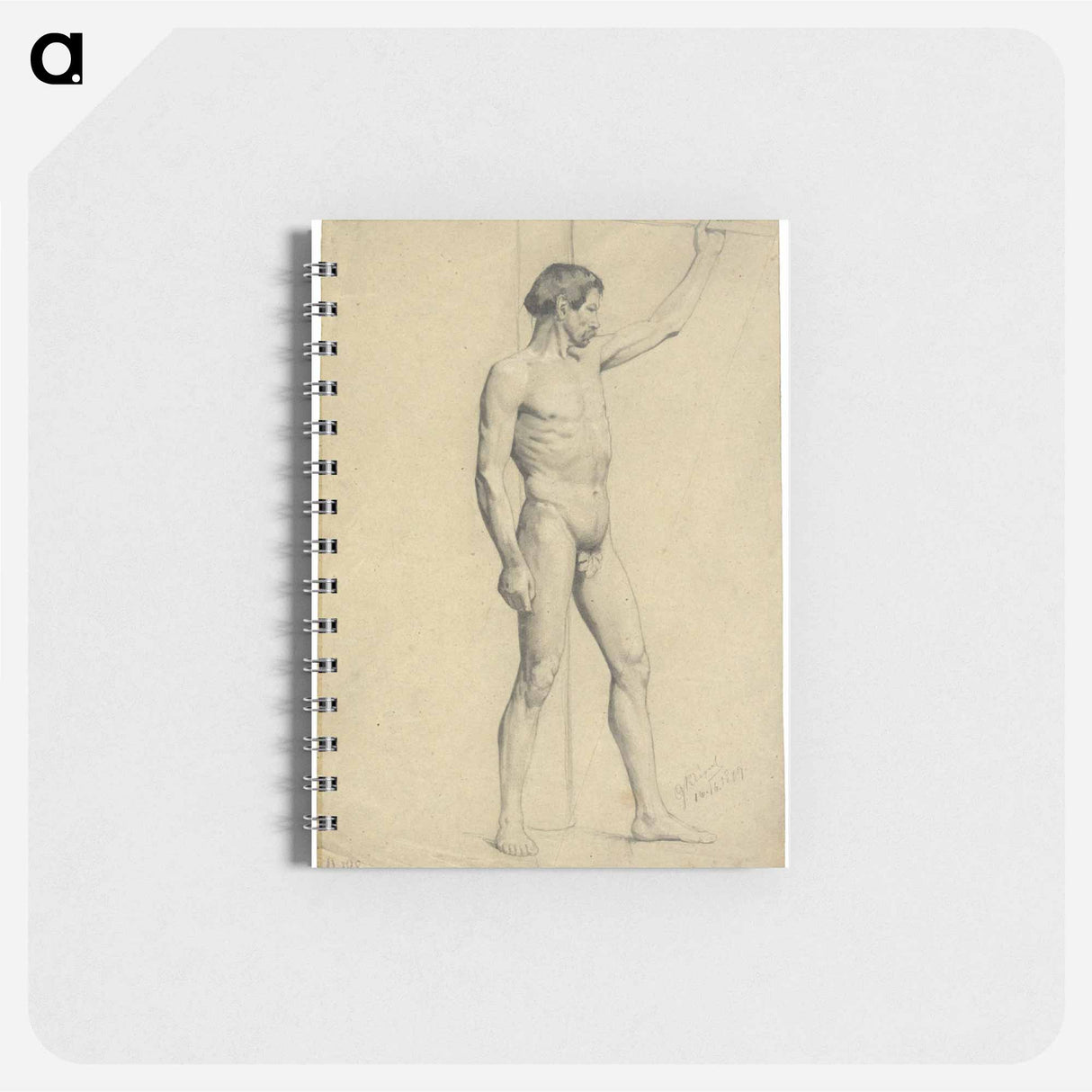 Male academy nude in pose - グスタフ クリムト Memo.