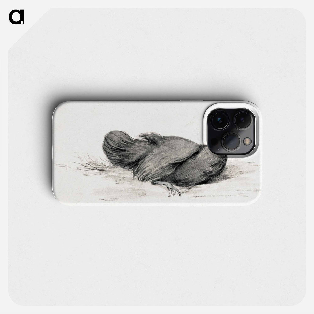 Black chicken drawing in high resolution by Jean Bernard - ジャン ベルナール Phone Case.