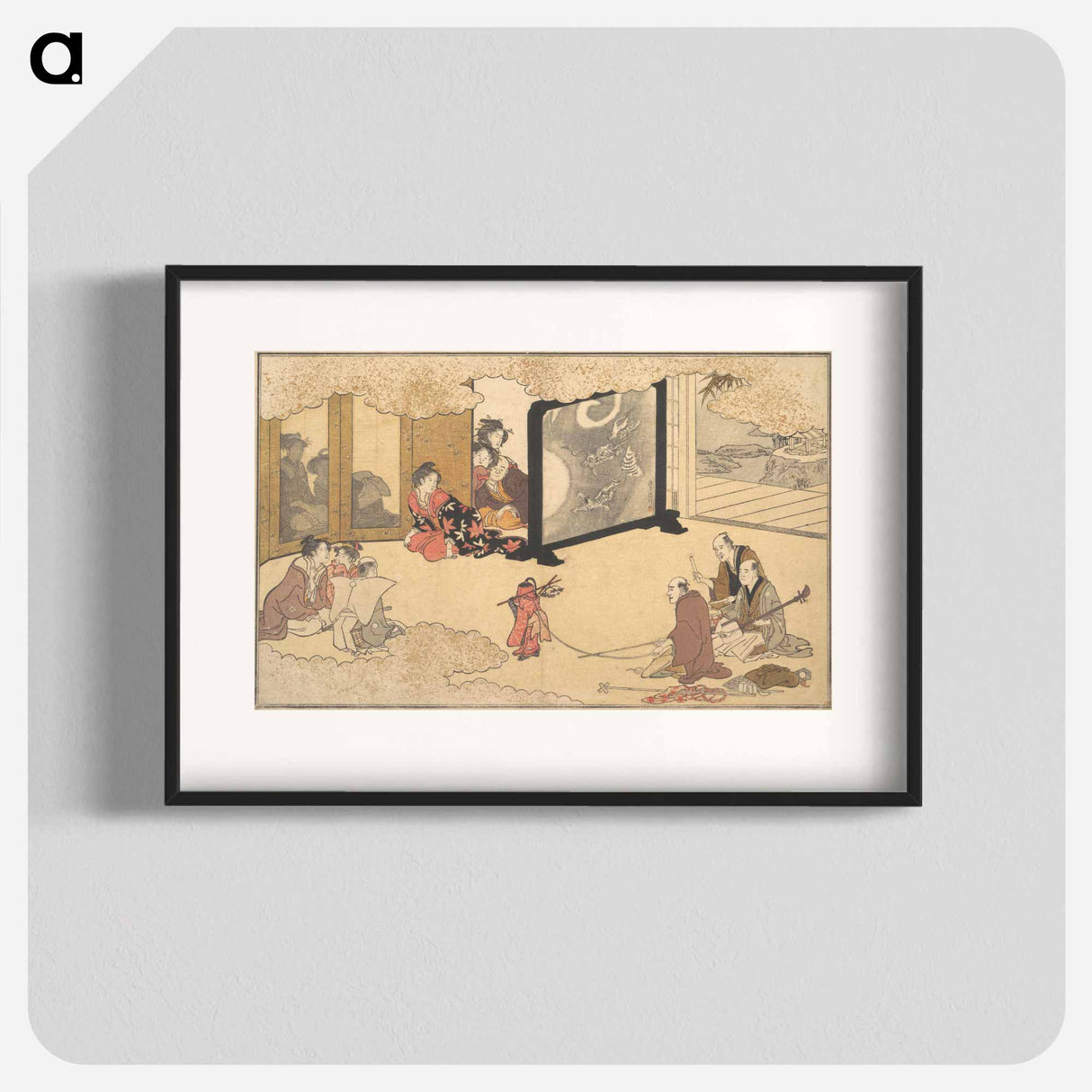 アートポスター-Seeing a Performance by Utamaro Kitagawa - 喜多川 歌麿 Poster.