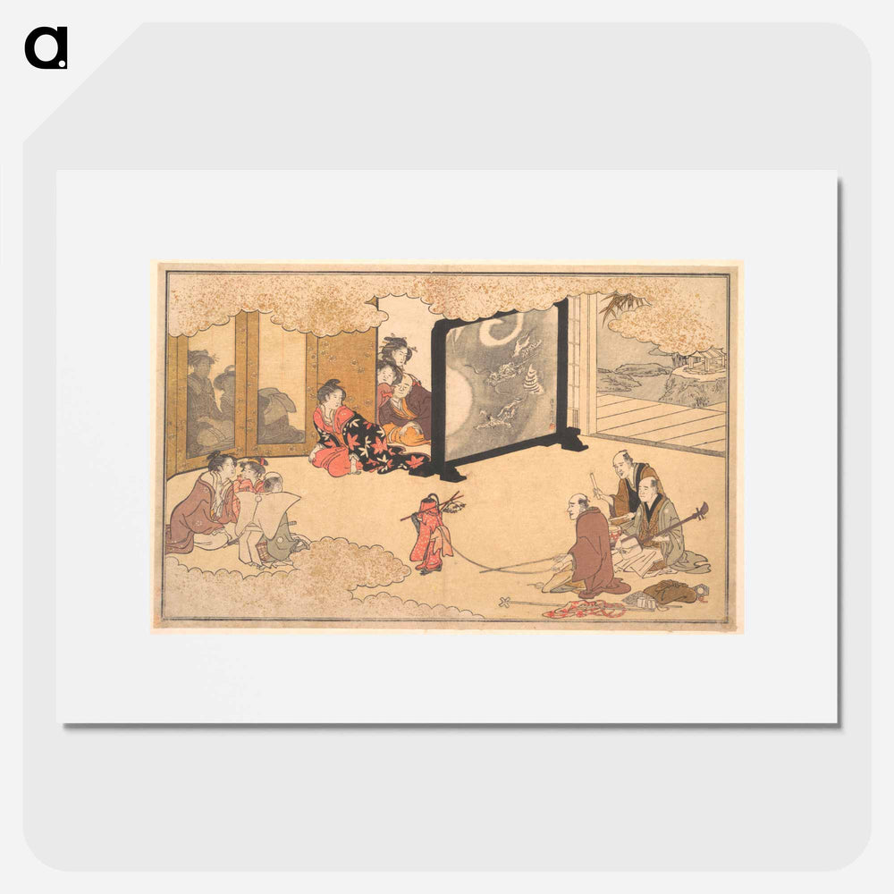 Seeing a Performance by Utamaro Kitagawa - 喜多川 歌麿 Poster.