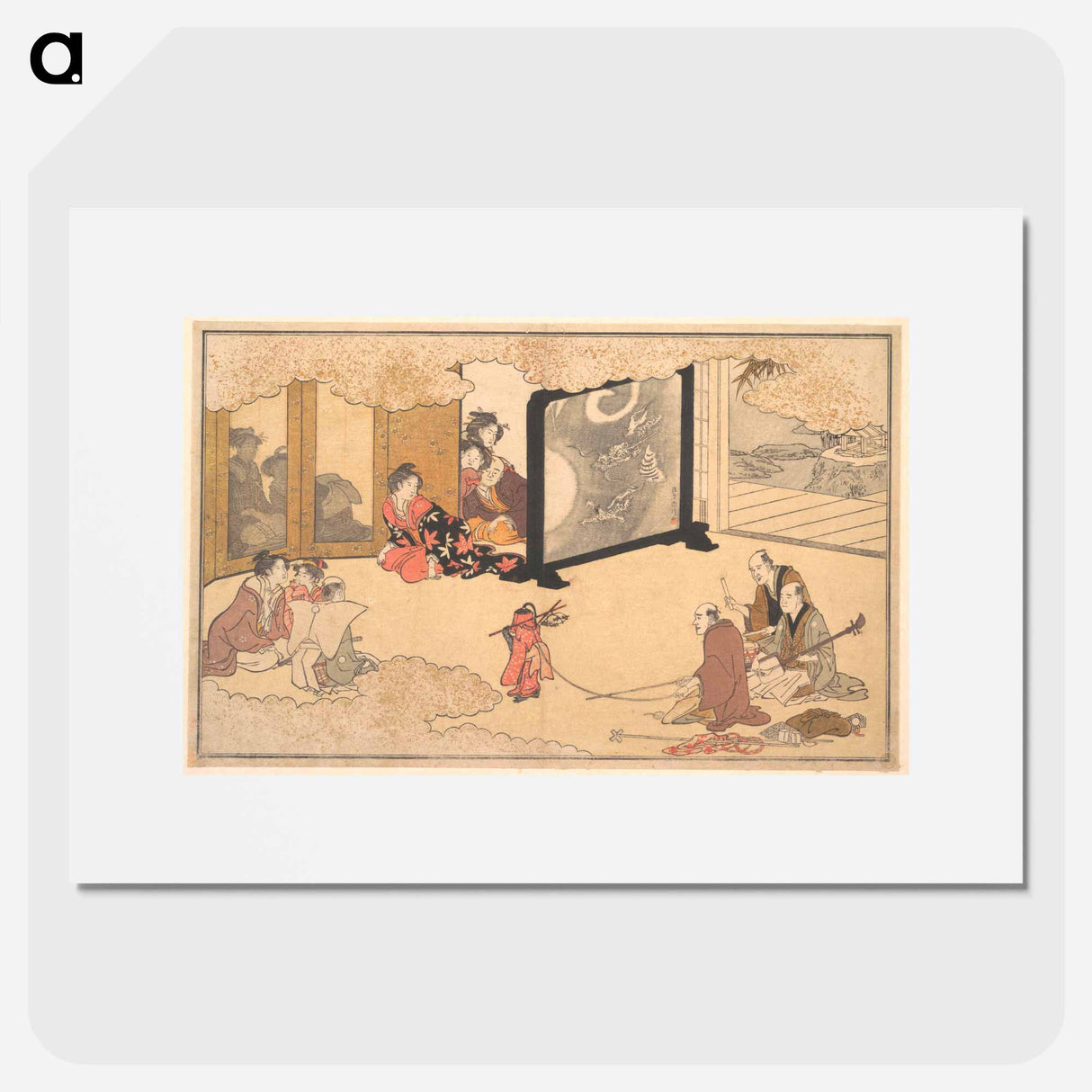 Seeing a Performance by Utamaro Kitagawa - 喜多川 歌麿 Poster.