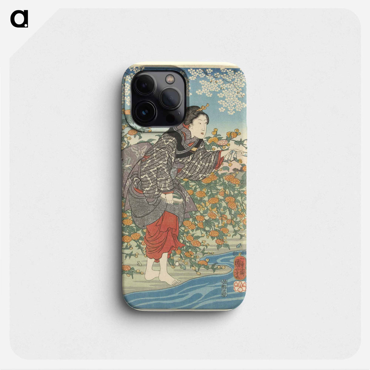 De Ide Tama rivier in de provincie Yamashiro - 歌川 国芳 Phone Case.