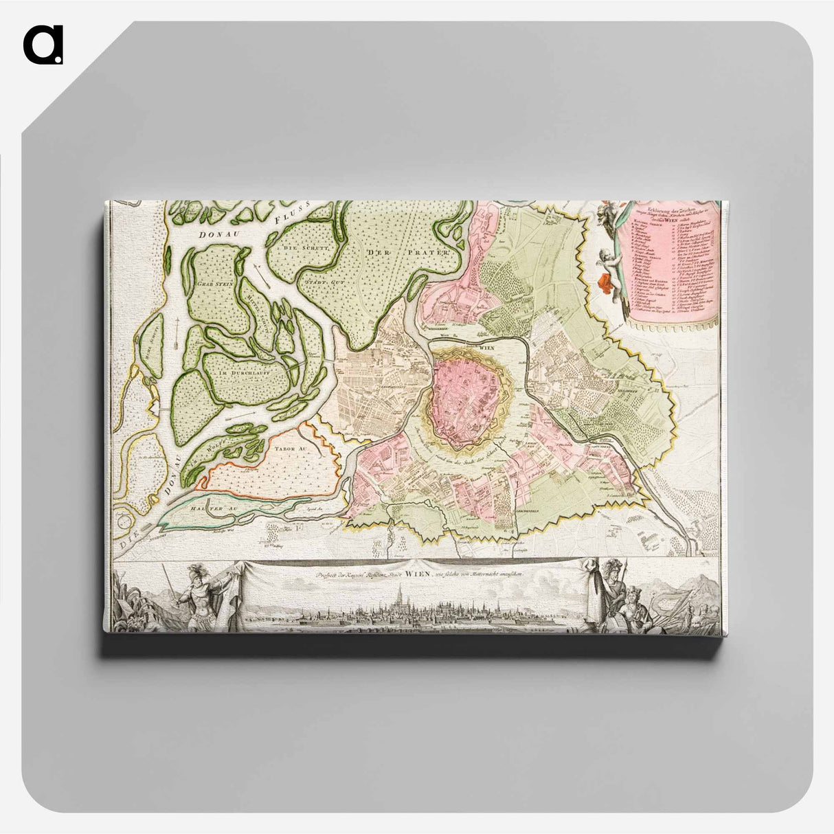 Map of Vienna - アンティーク地図 Canvas.