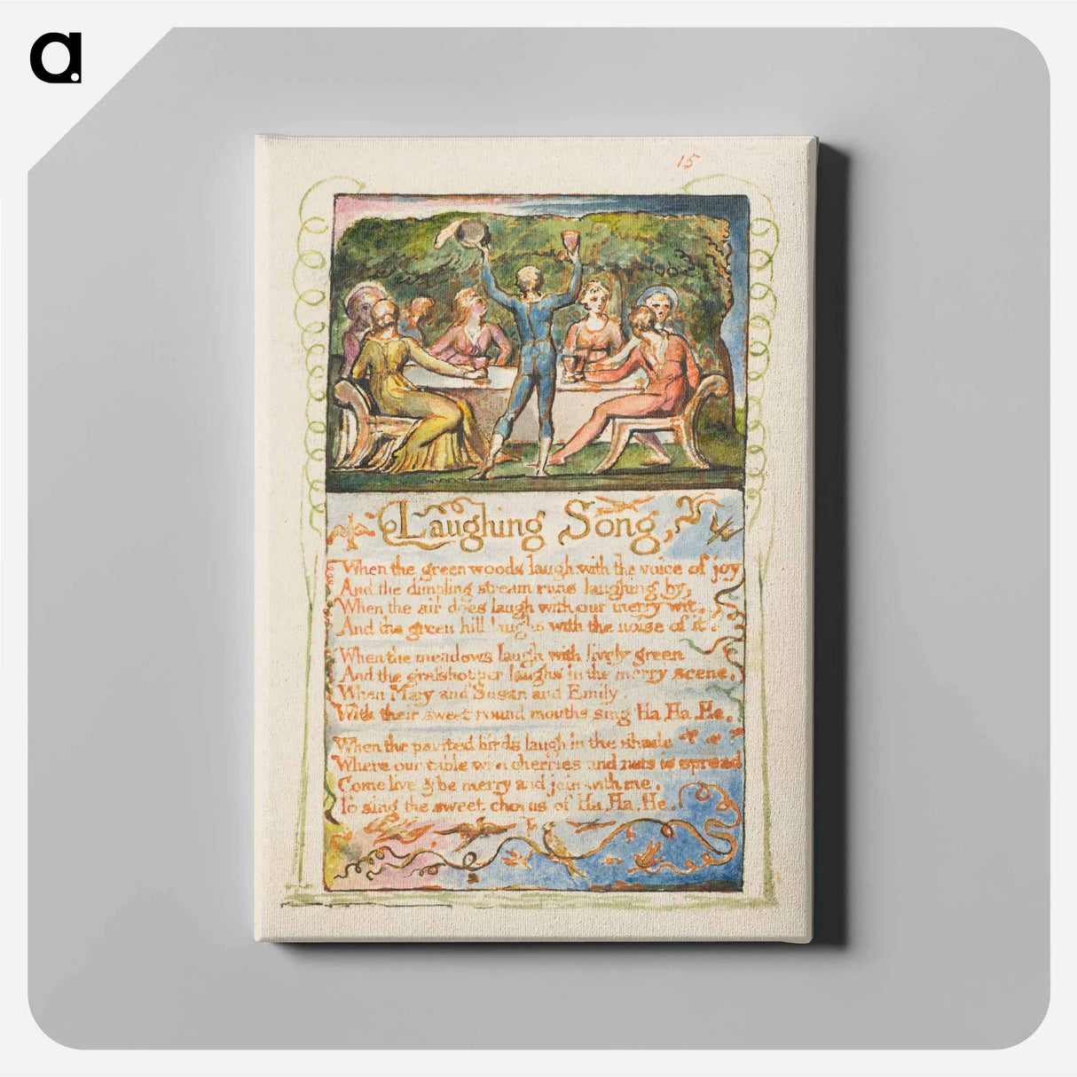 Songs of Innocence and of Experience: Laughing Song - William Blake Canvas.