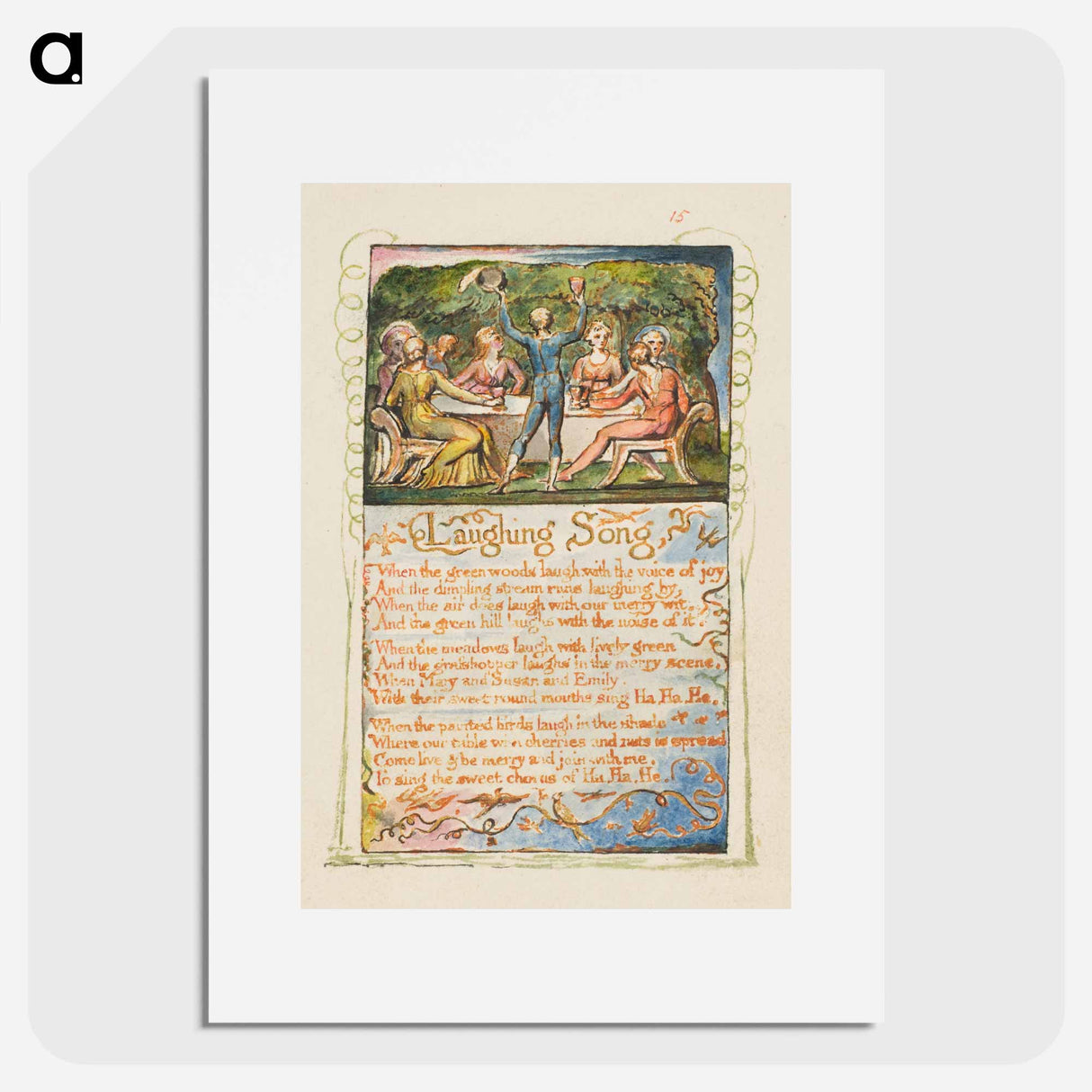 Songs of Innocence and of Experience: Laughing Song - William Blake Poster.